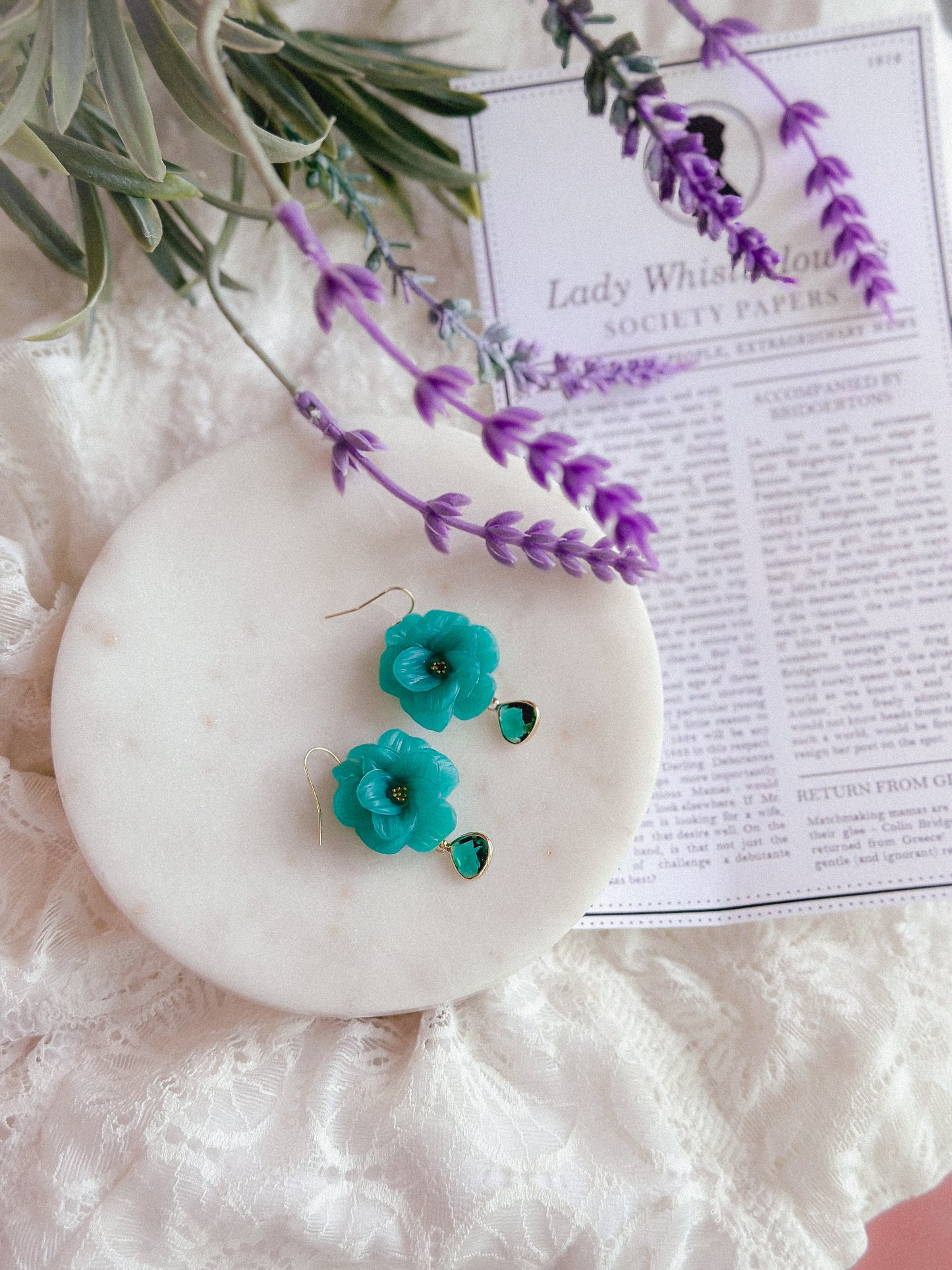Emerald Translucent Crystal Flowers