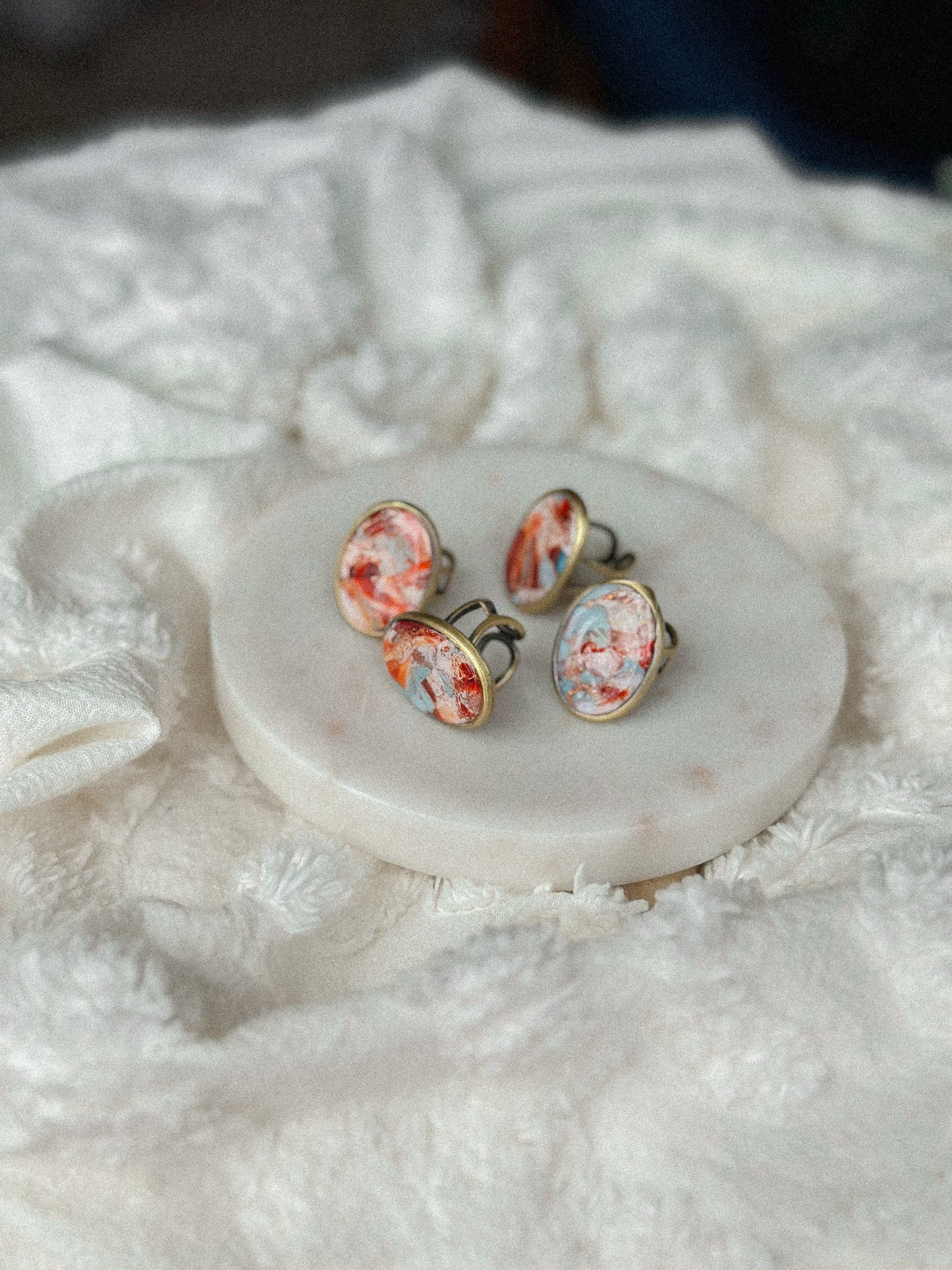 Oyster Copper Turquoise Adjustable Ring
