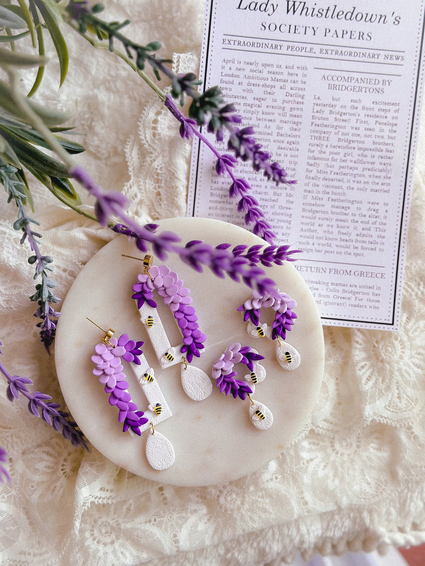 Wisteria Daisy Window Statement Studs