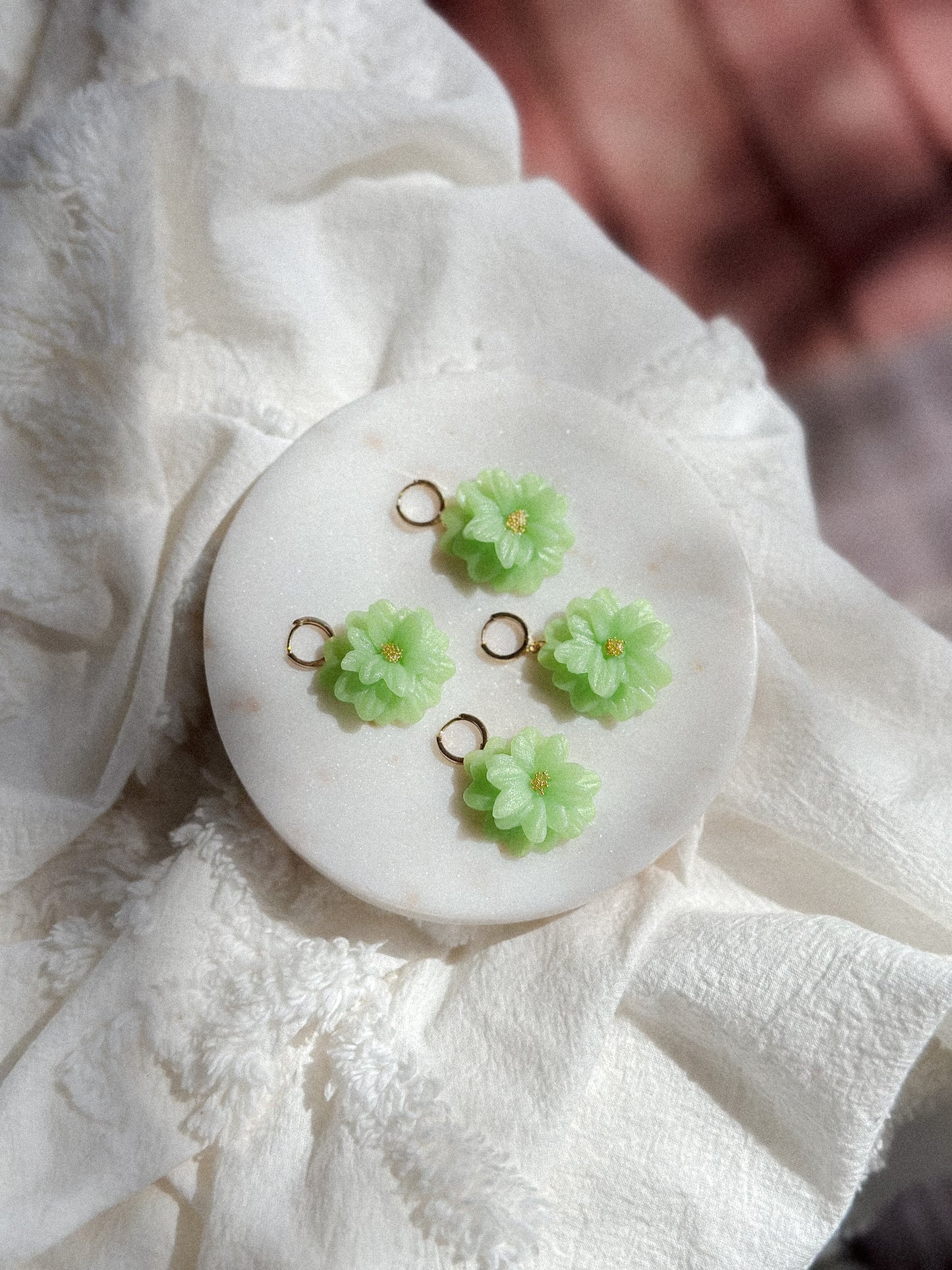 Green Shimmer Translucent Flowers Huggies