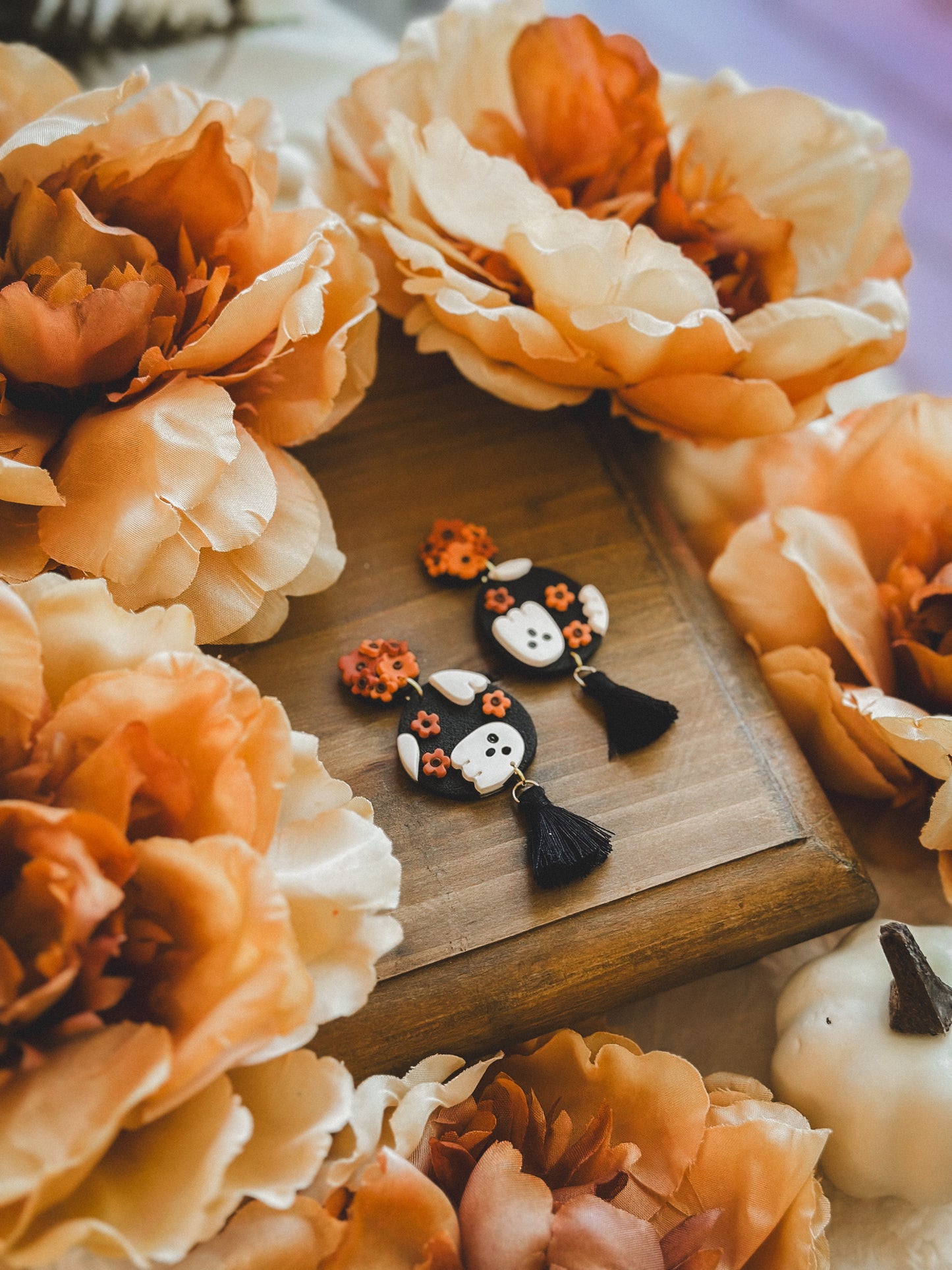 Vintage Floral Cluster Ghostie Dangles