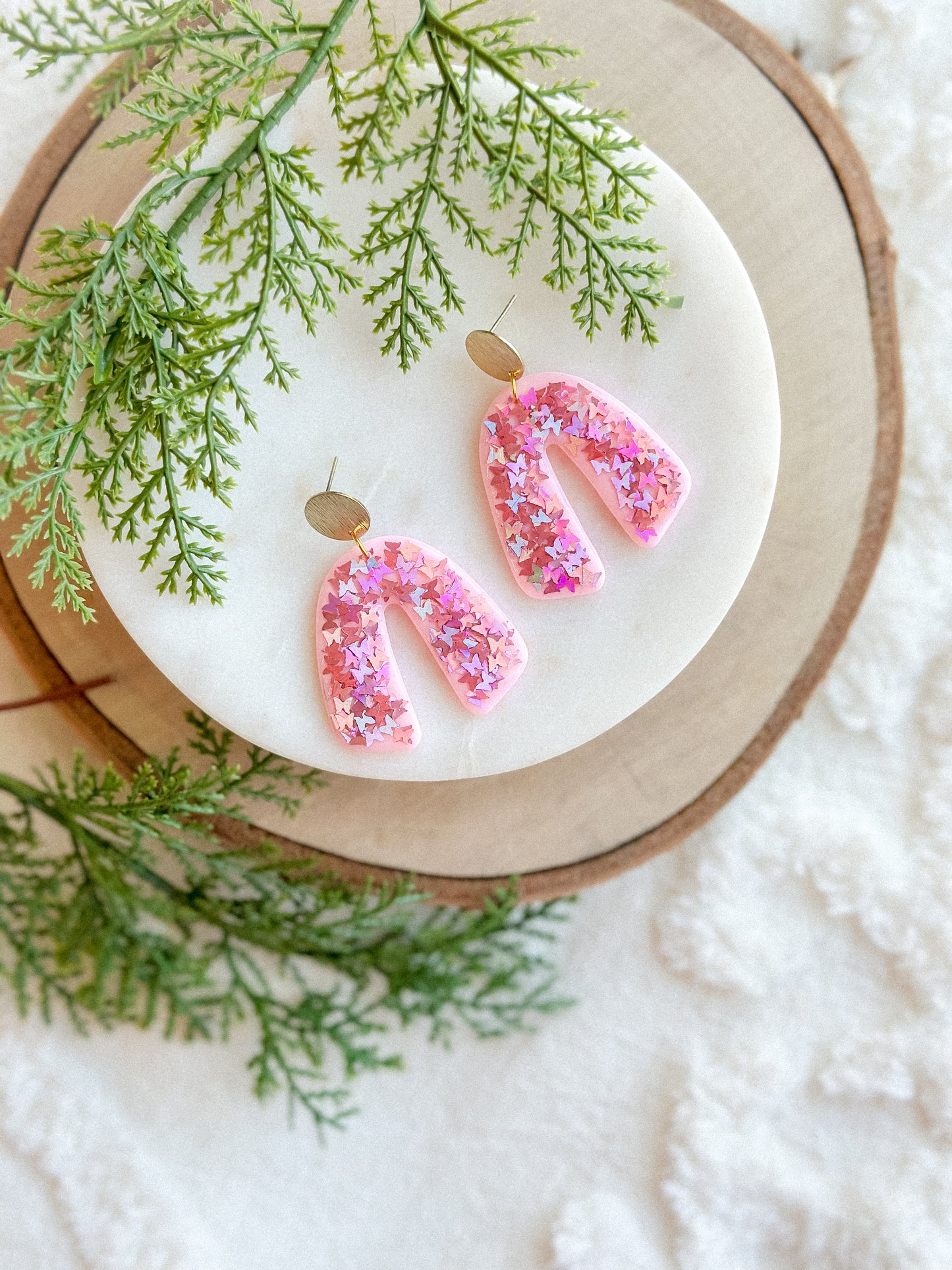 Wicked Glinda Pink Butterfly Holographic Glitter Arches