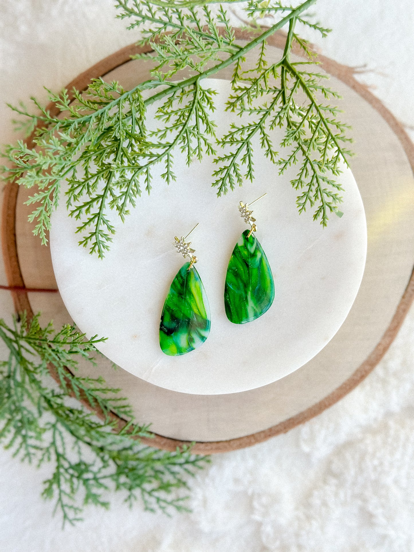 Wicked Emerald City Stained Glass Starbust Dangles