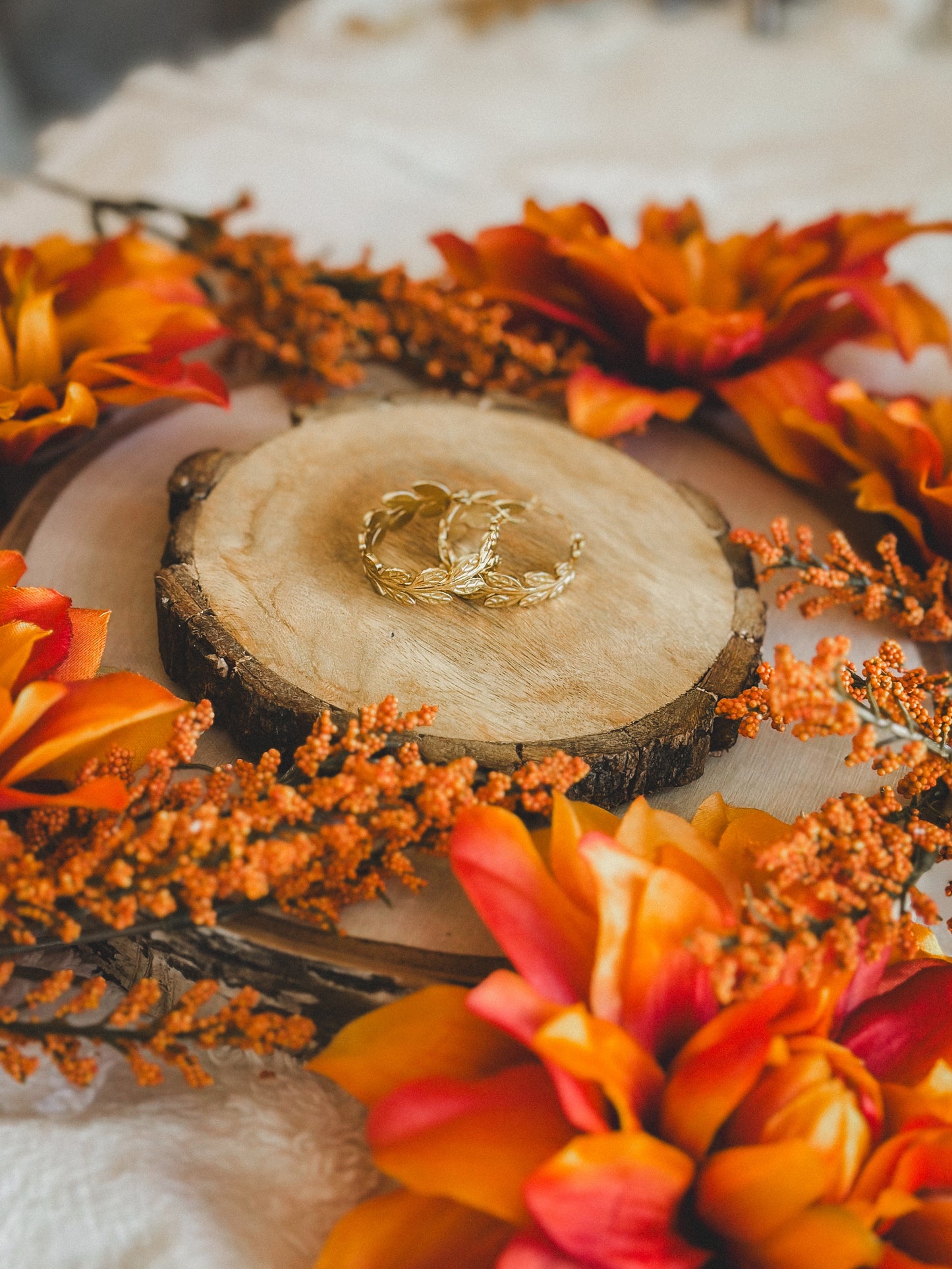 Autumn Leaves Gold Hoops