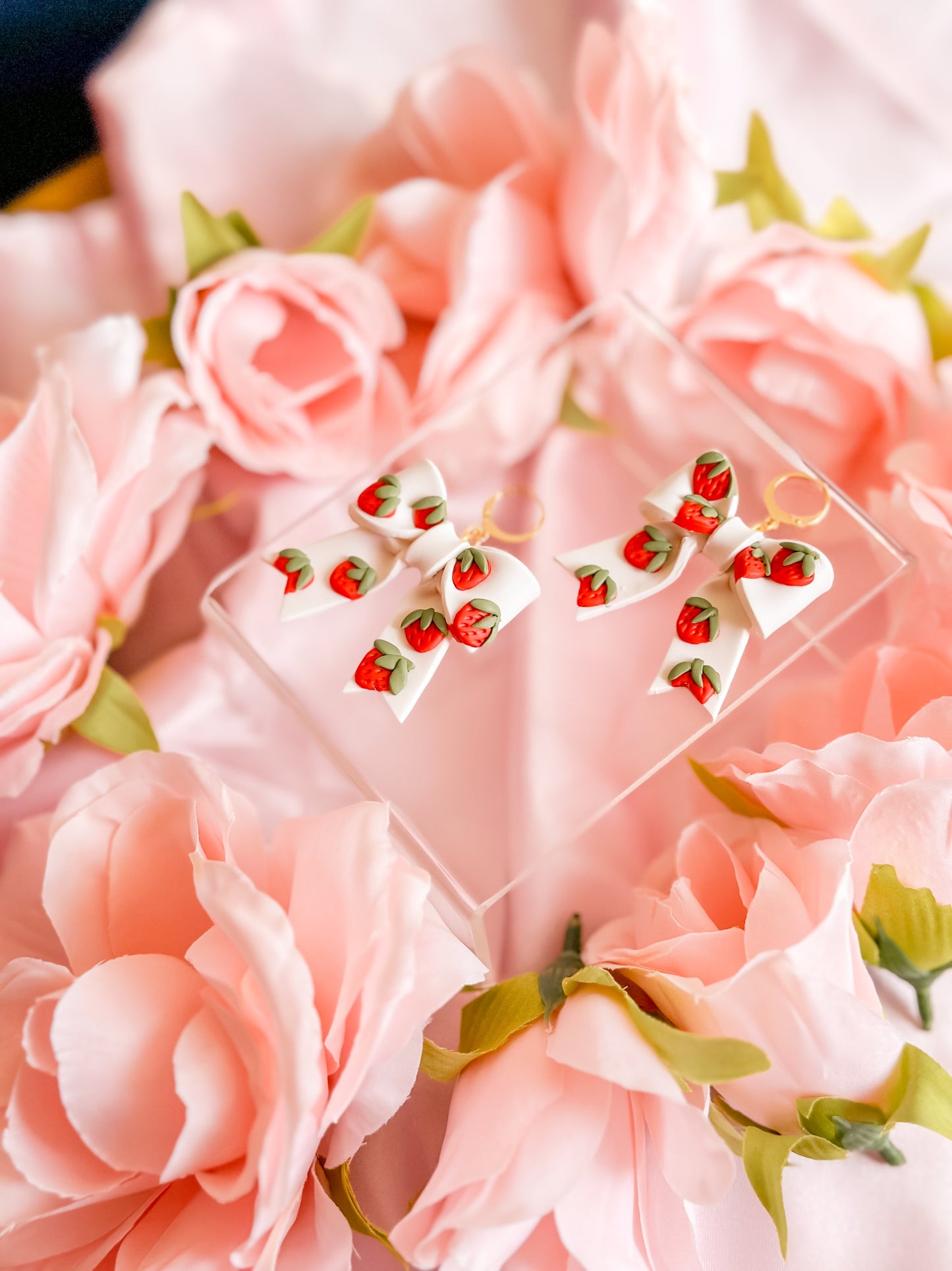 IMPERFECT Mini Strawberry Bows Dangles
