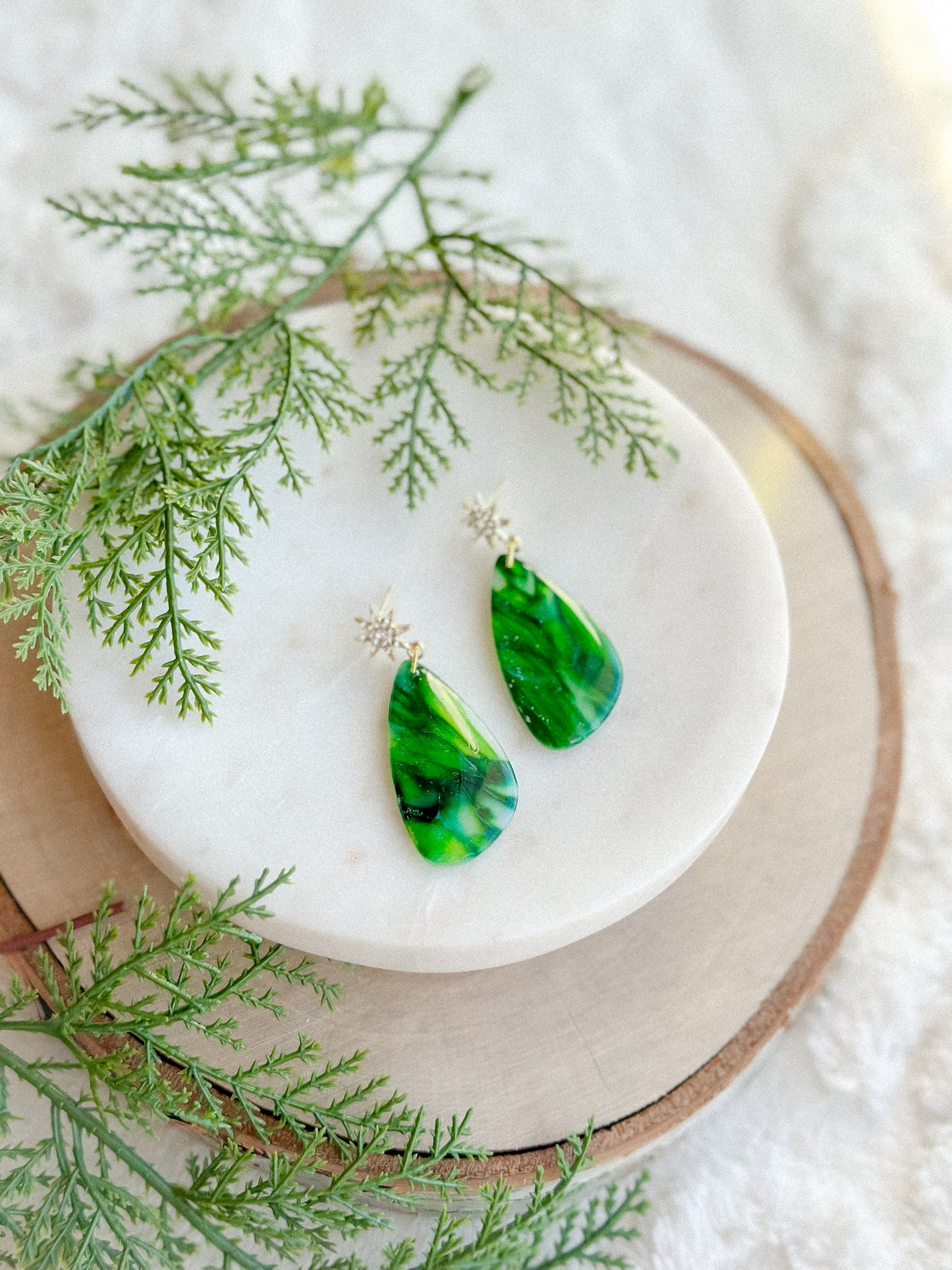 Wicked Emerald City Stained Glass Starbust Dangles