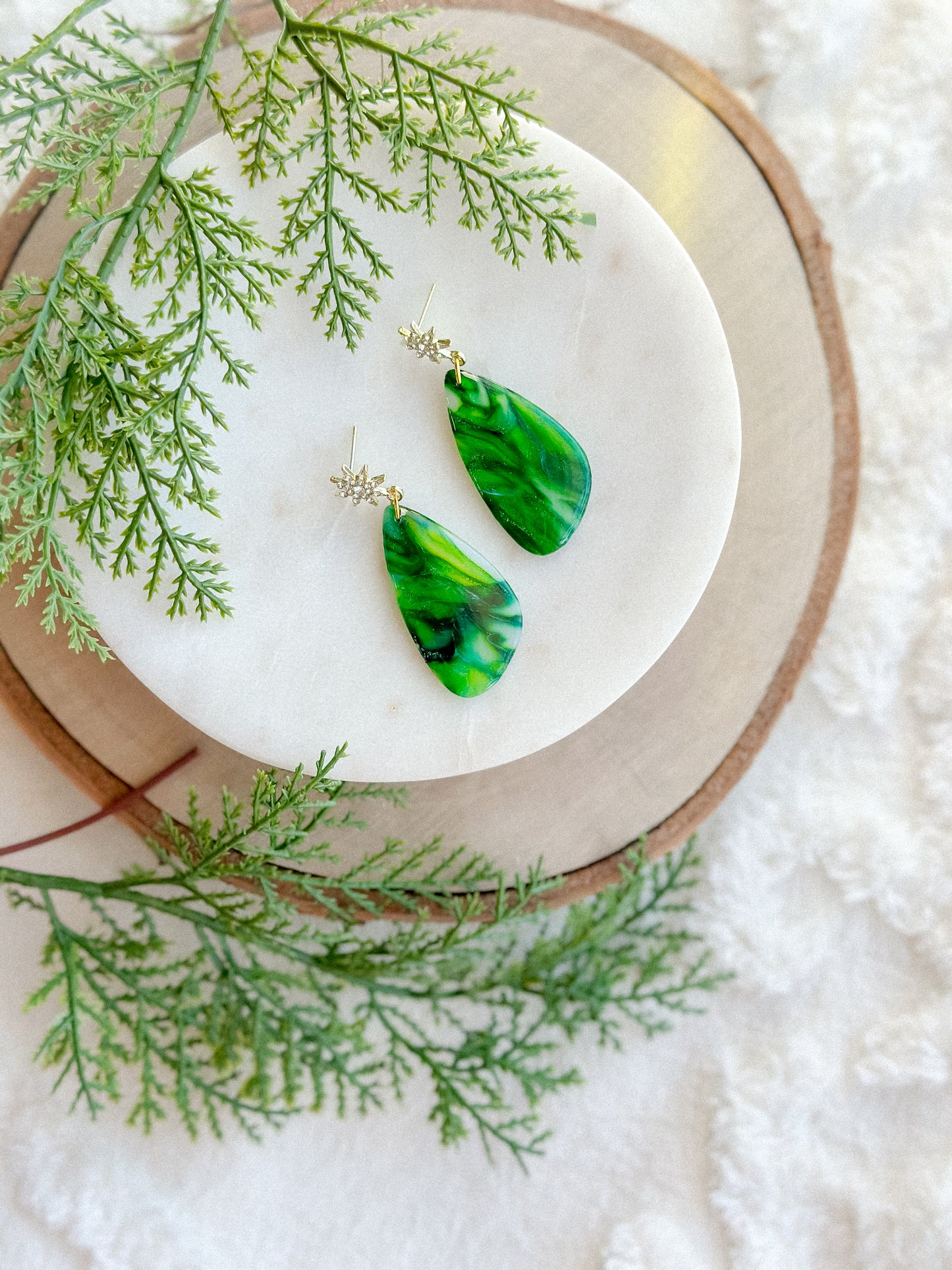 Wicked Emerald City Stained Glass Starbust Dangles
