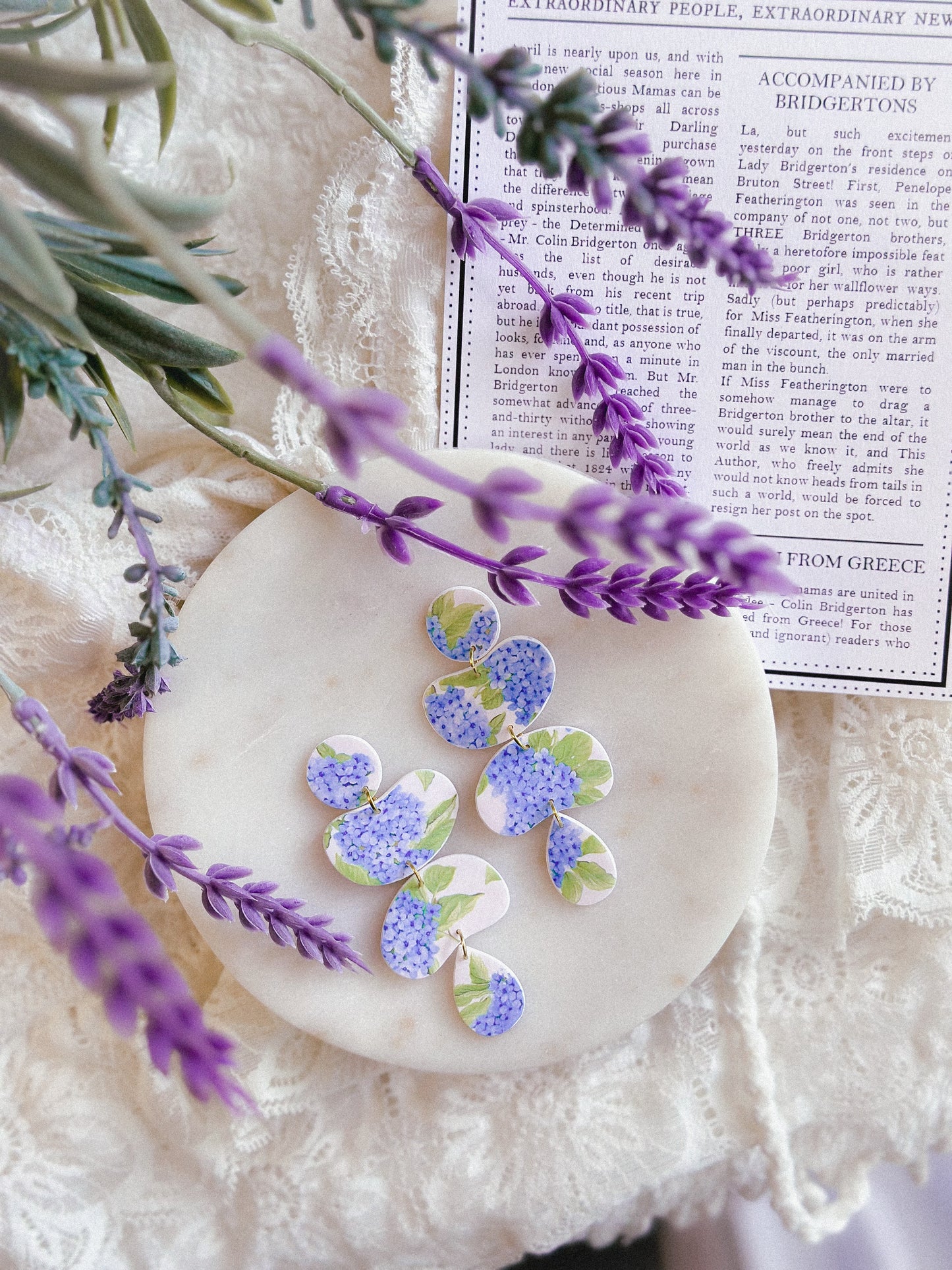 Blue Hydrangea Dangles
