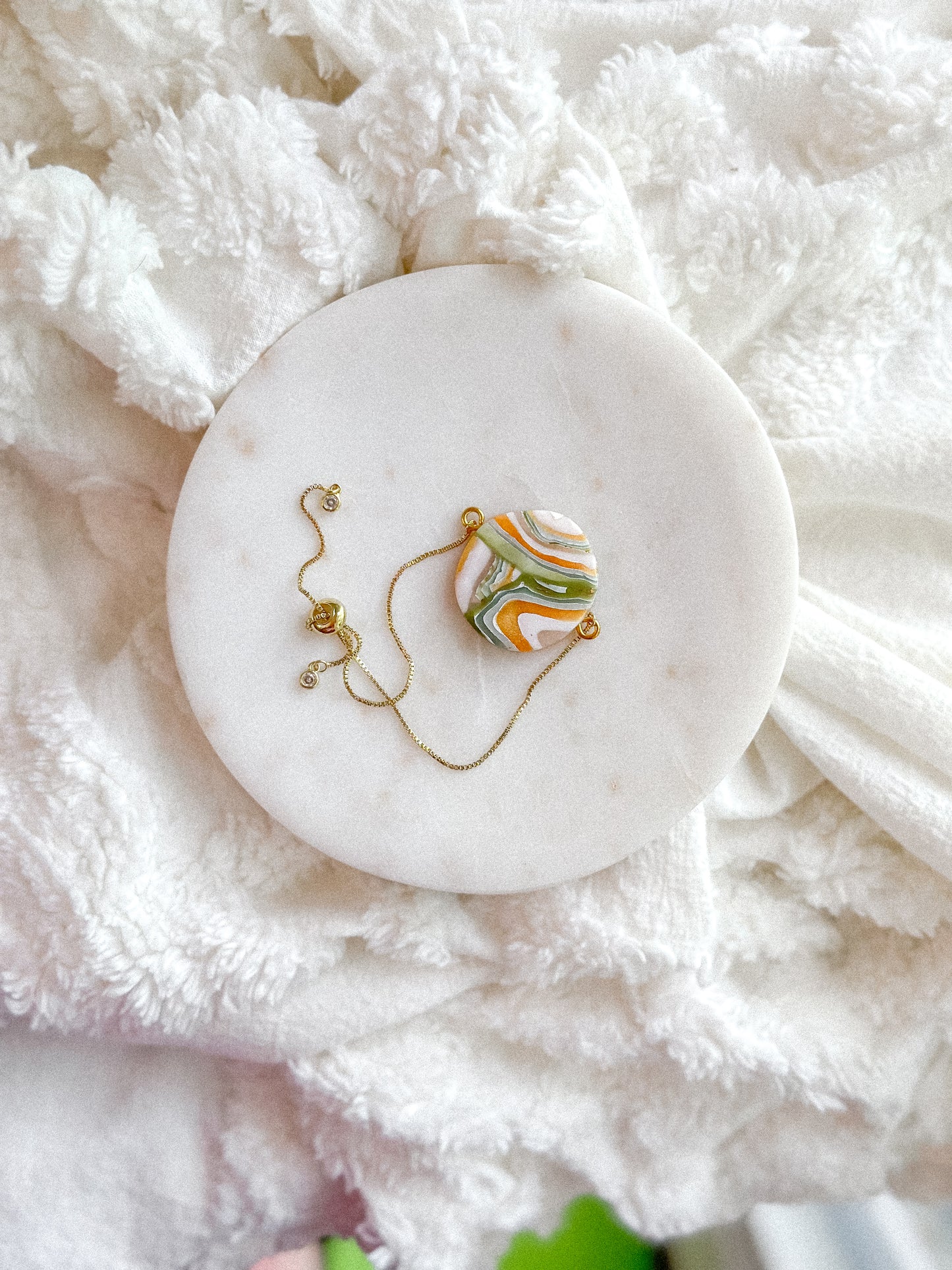 Green Geode Adjustable Bracelet