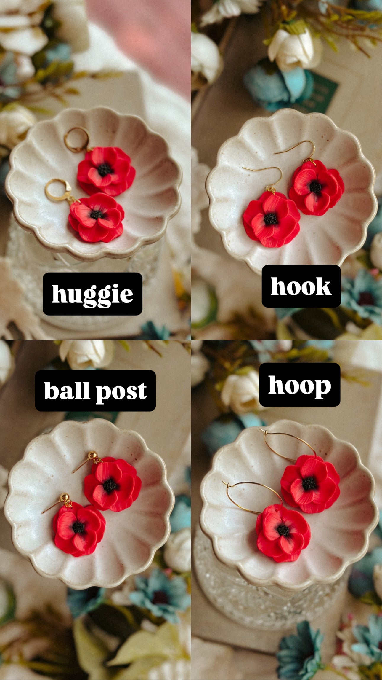 Vintage Ghostie Portrait Dangle Earrings – Haunted Portrait Polymer Clay Jewelry