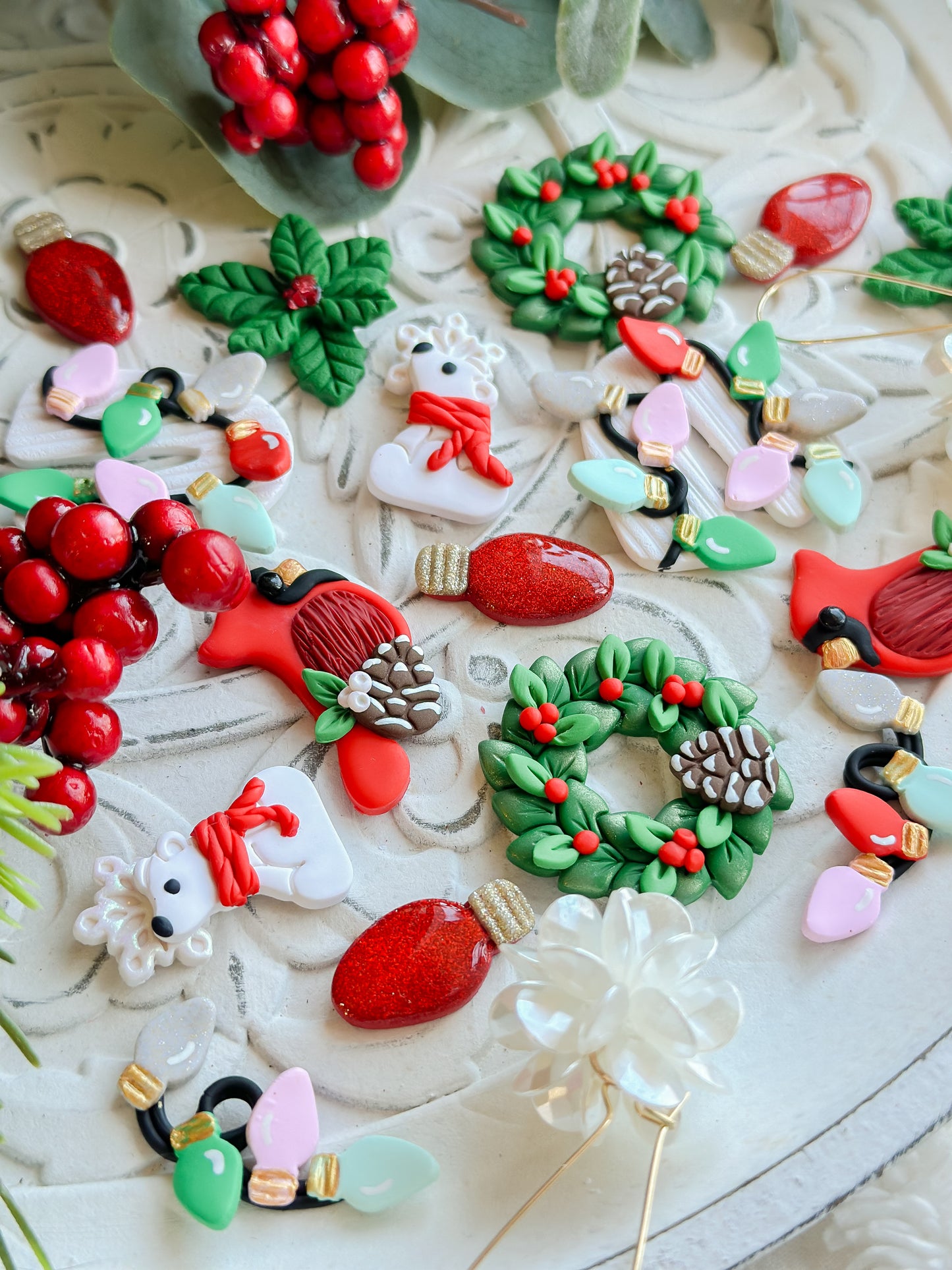 Winter Cardinals on Pearl Huggies