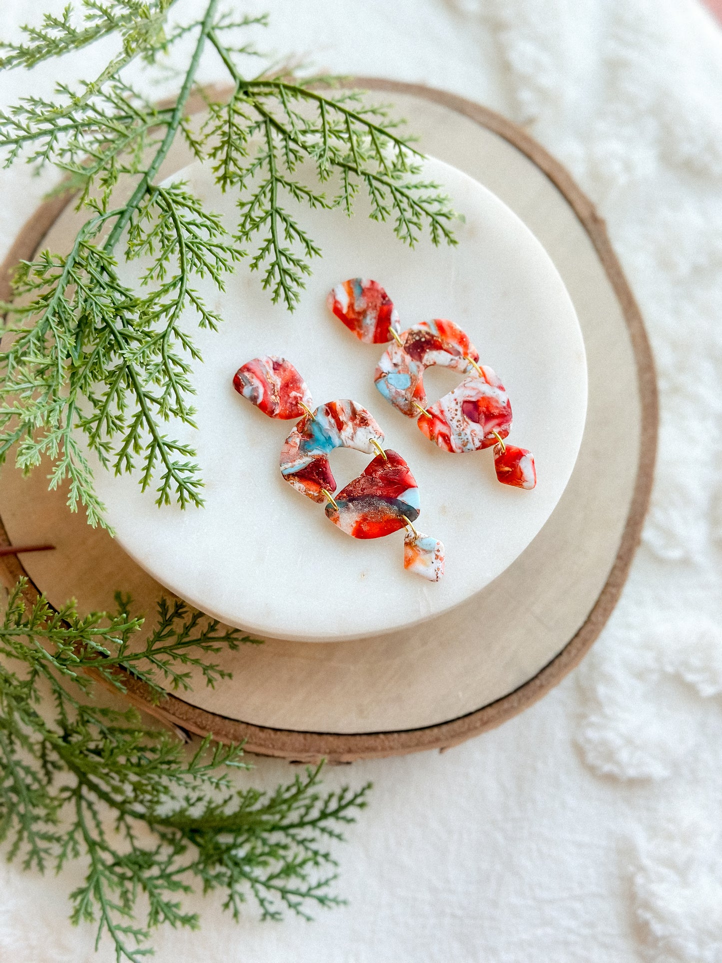 Oyster Copper Turquoise Organic Dangles