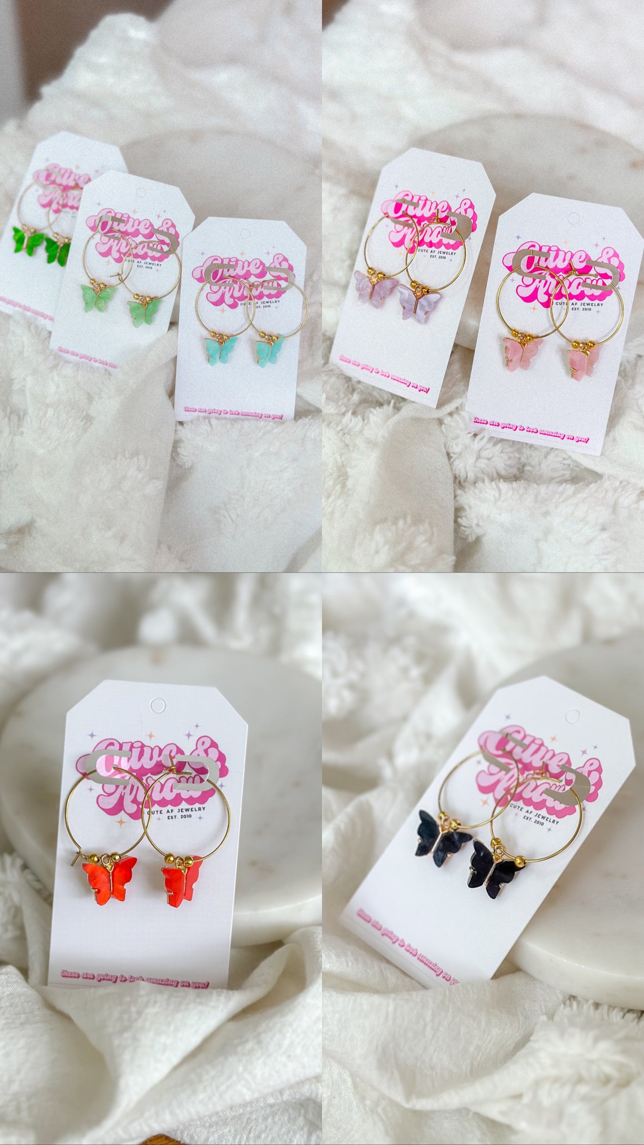 Mini Butterfly Hoops (Various Colors) 🦋