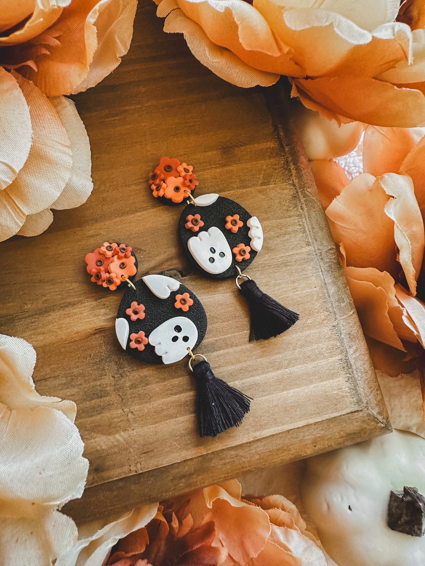 Vintage Floral Cluster Ghostie Dangles