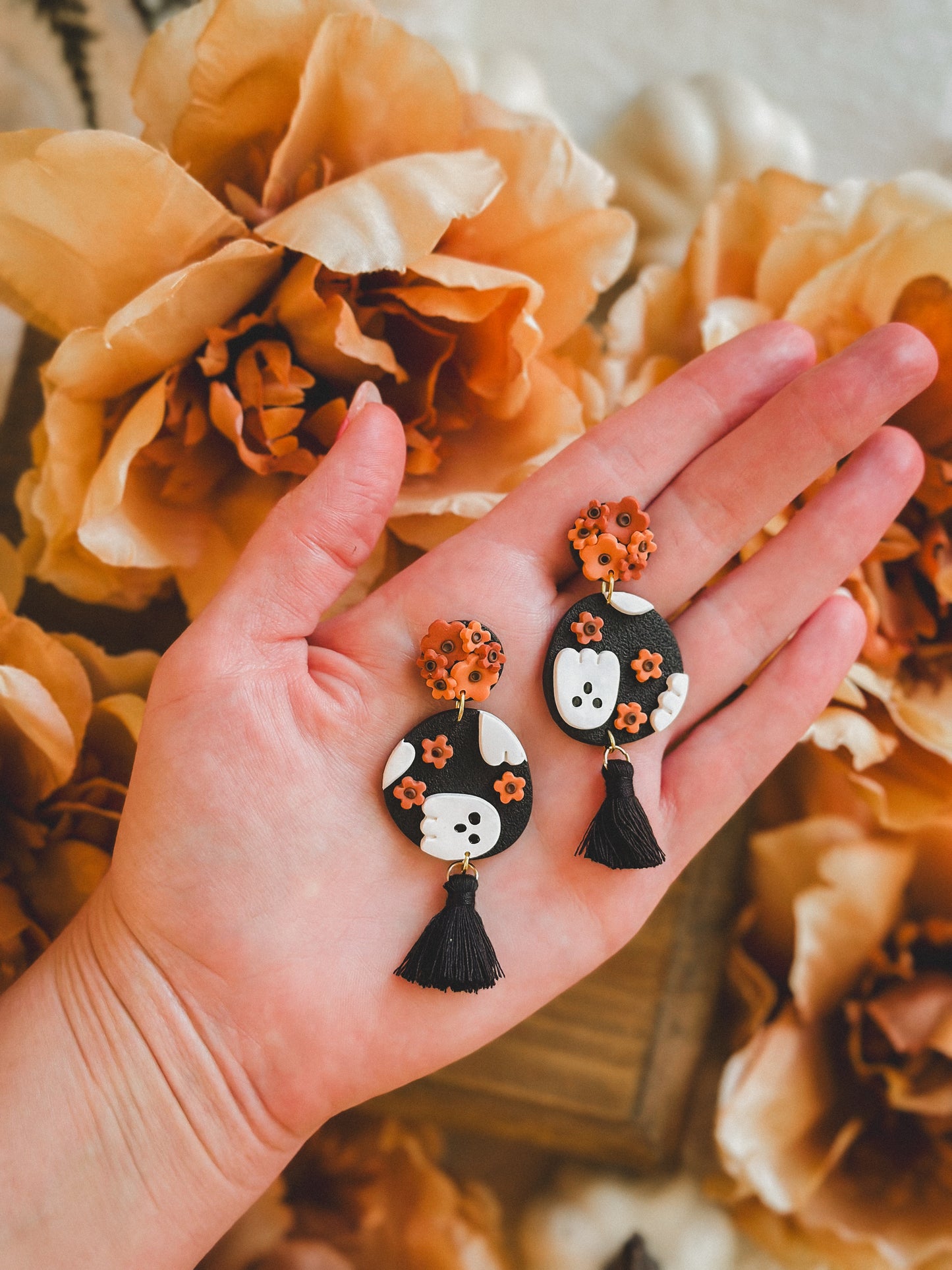 Vintage Floral Cluster Ghostie Dangles