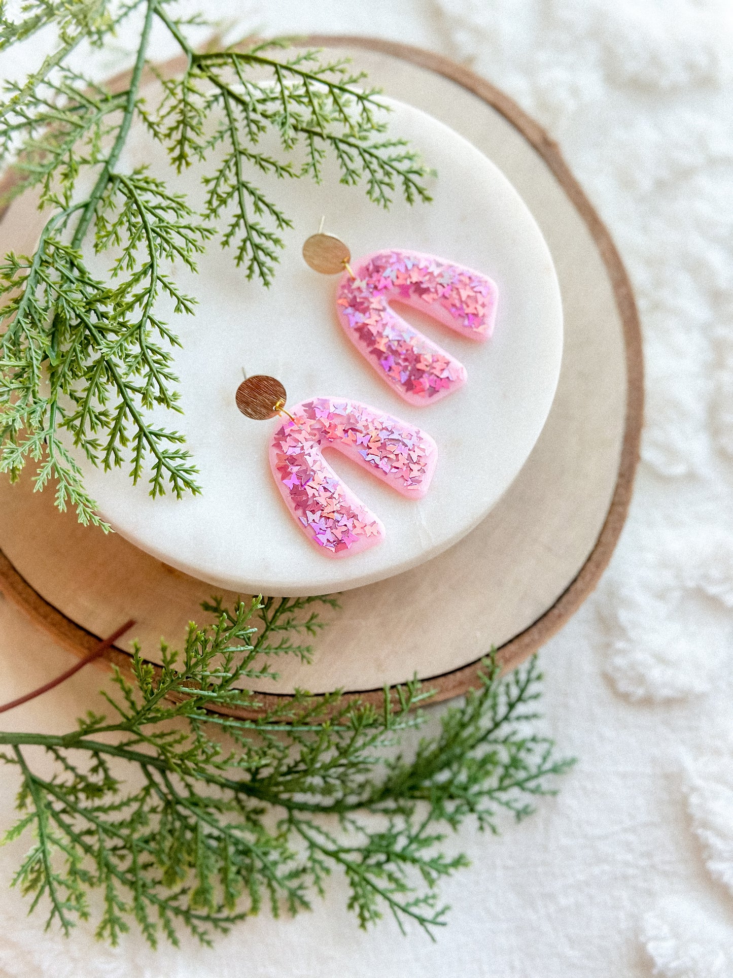 Wicked Glinda Pink Butterfly Holographic Glitter Arches