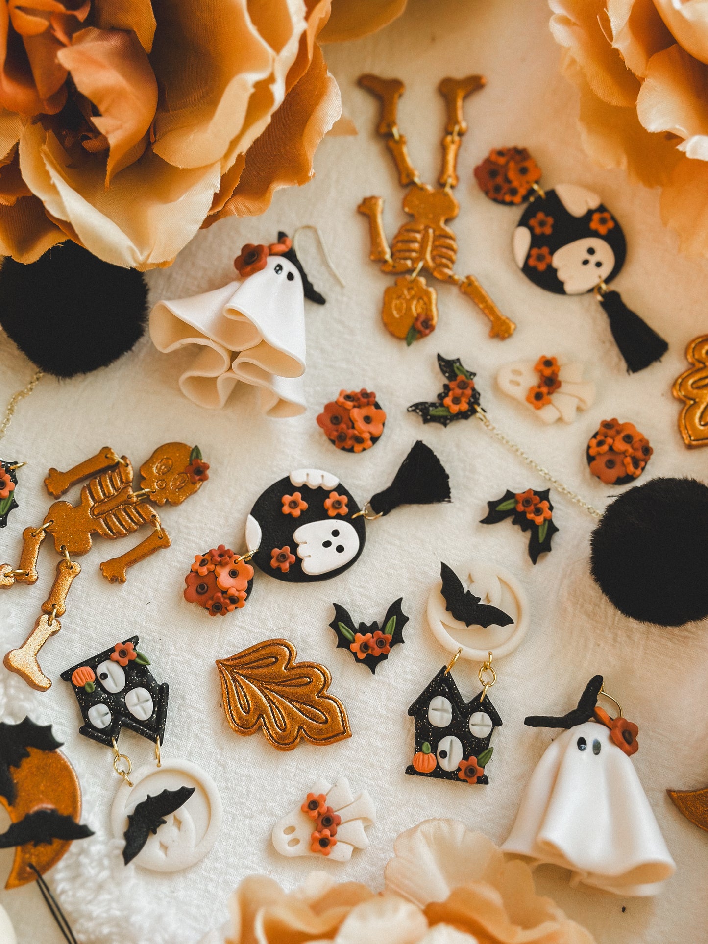 Vintage Floral Cluster Ghostie Dangles
