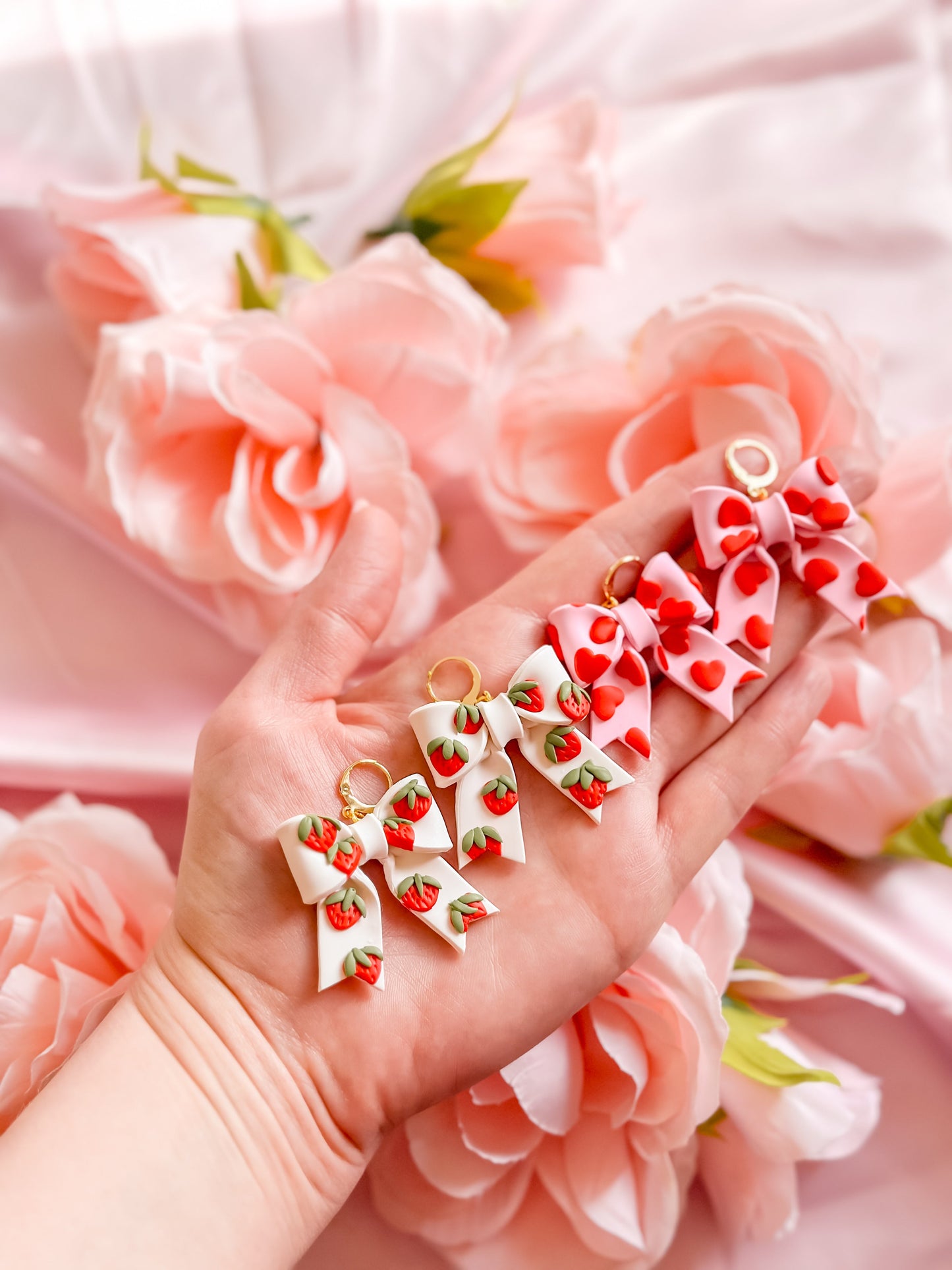 IMPERFECT Mini Strawberry Bows Dangles