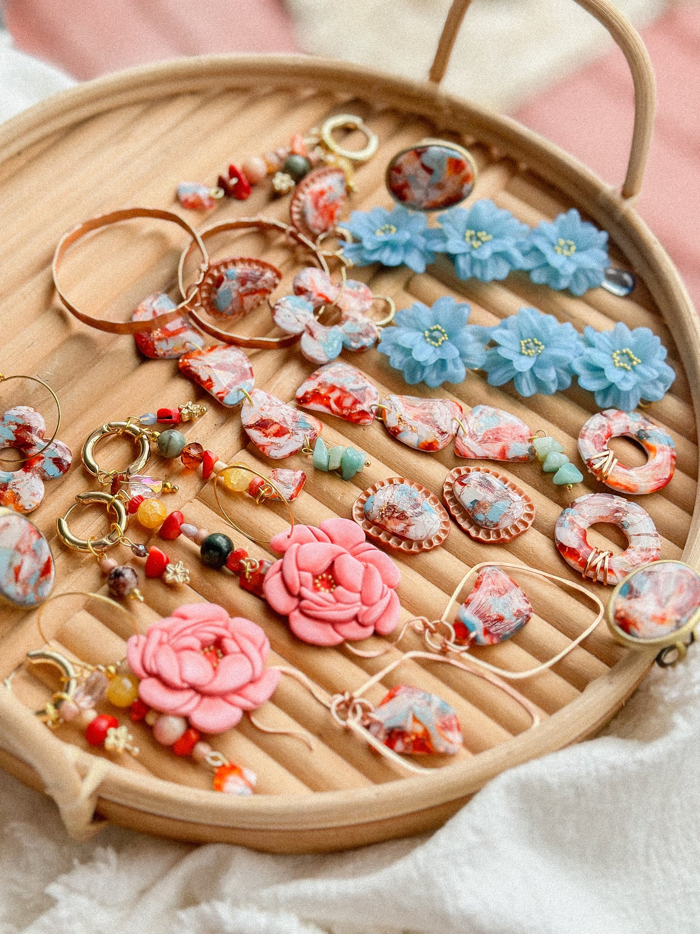 Oyster Copper Turquoise Organic Dangles Earrings