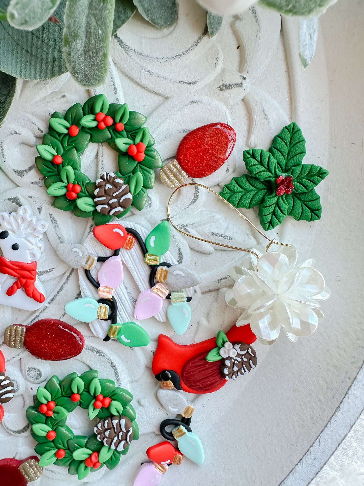 Shimmering Snowflake Bead Clusters on Hooks