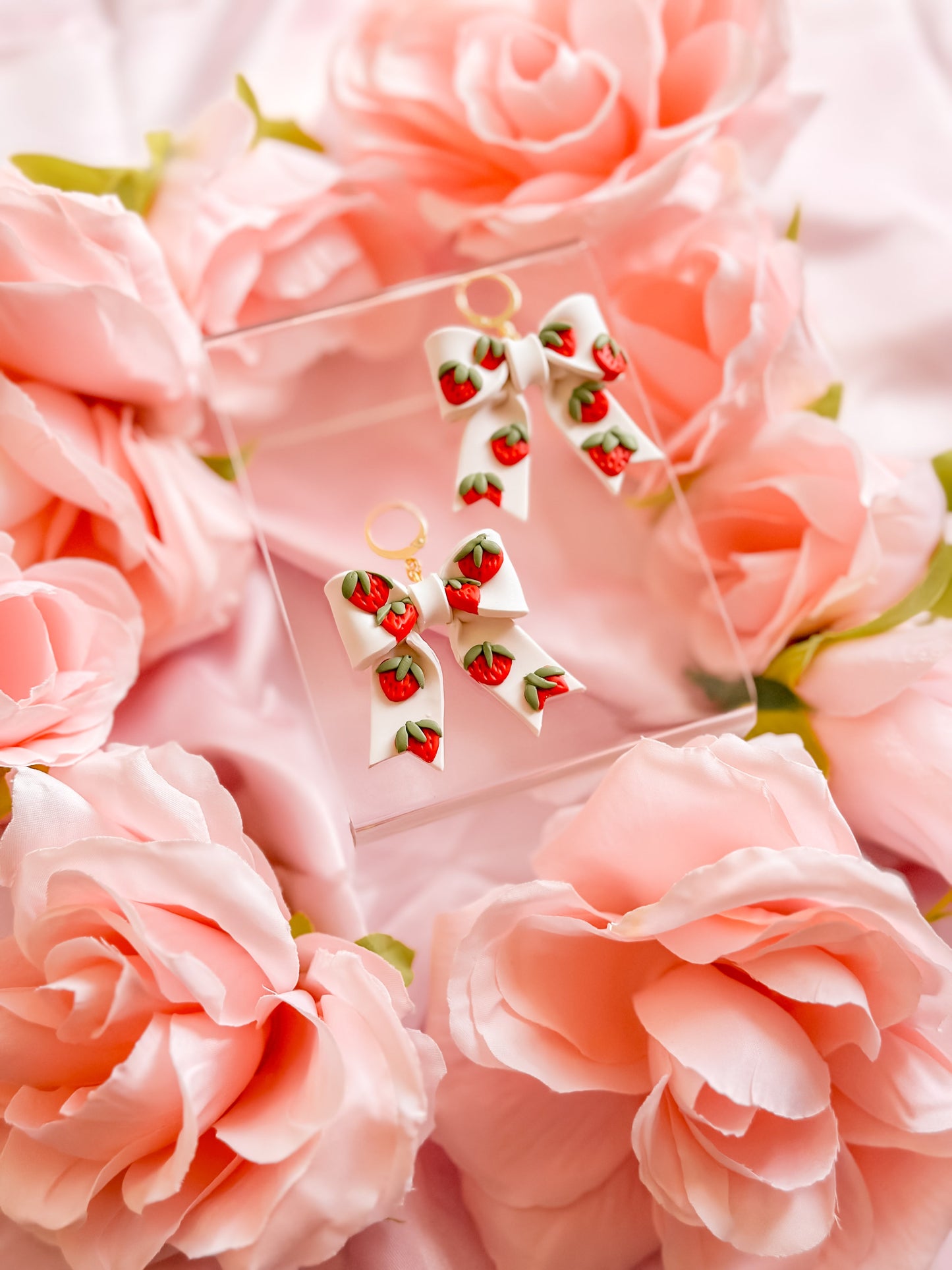 IMPERFECT Mini Strawberry Bows Dangles