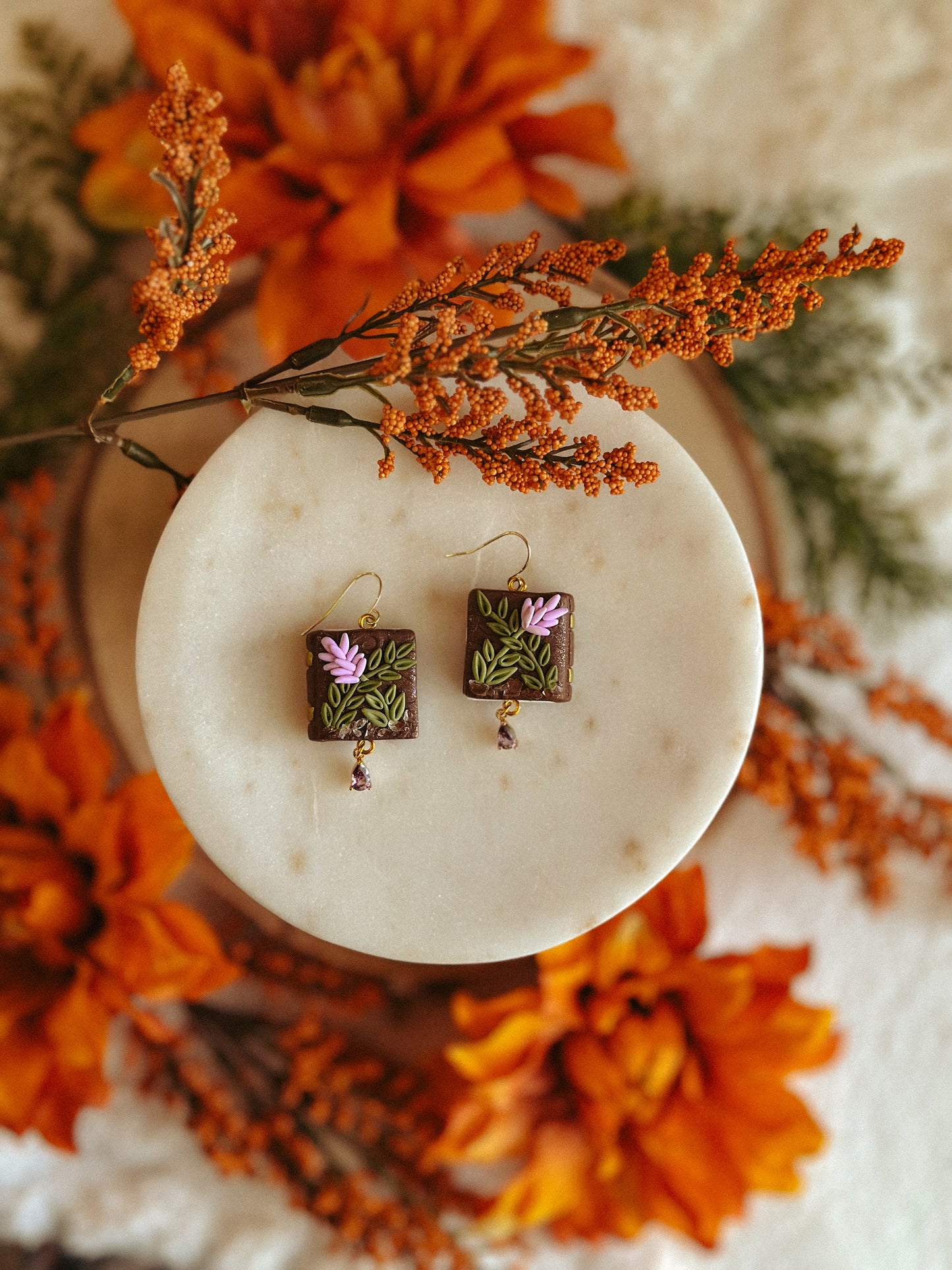 Practical Magic Spell Book Drops polymer clay earrings witchy book motif