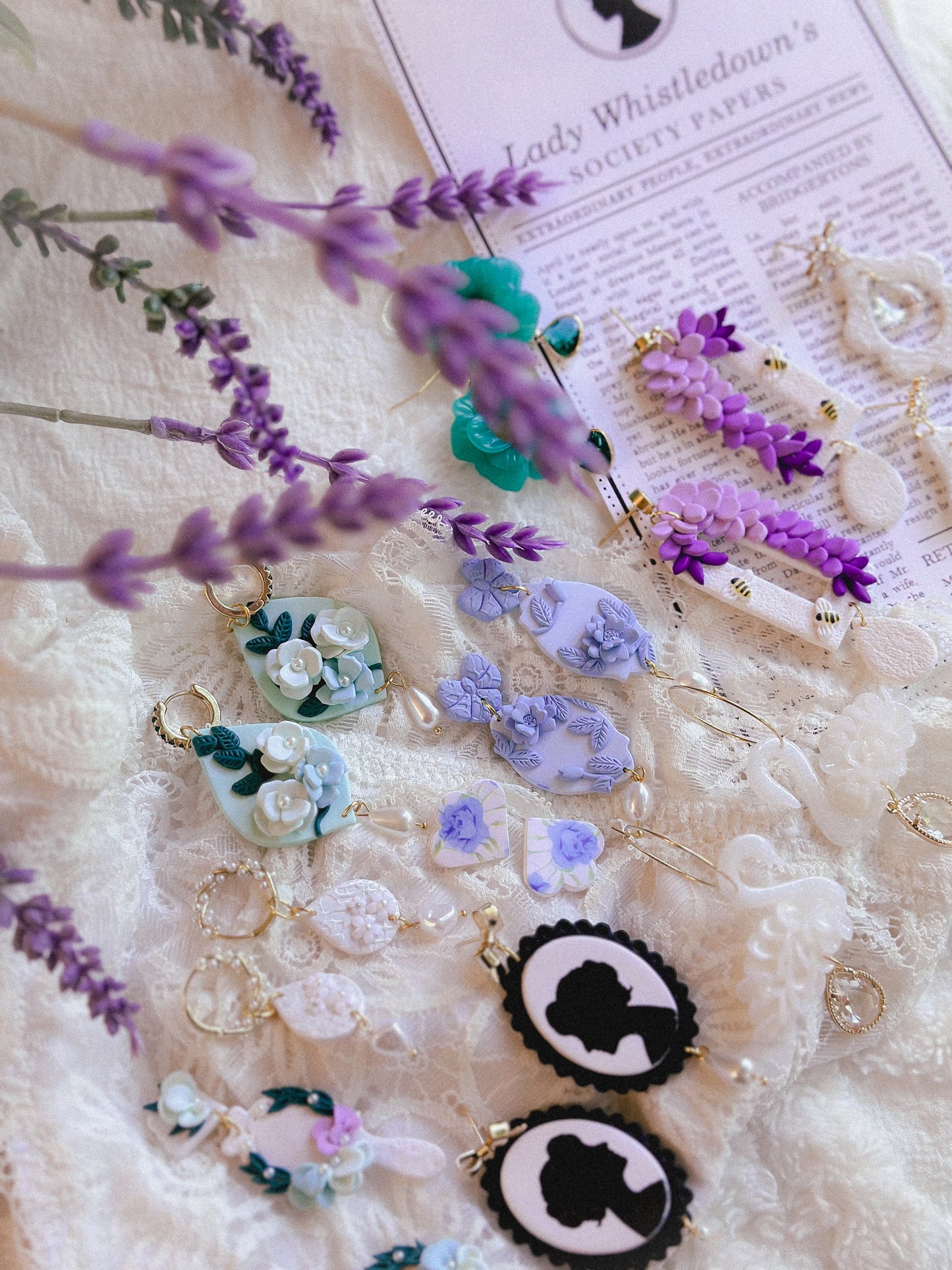 Penelope Mint Floral Pearl Drops