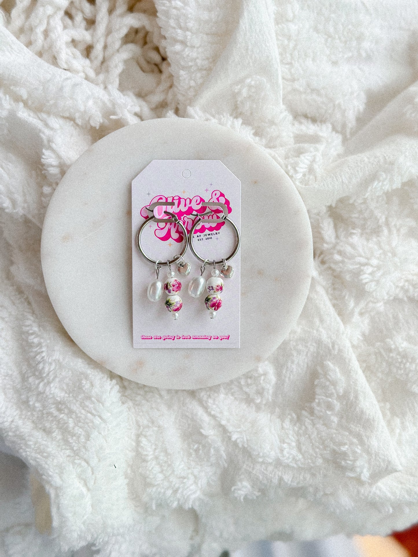 Silver Charms Hoops