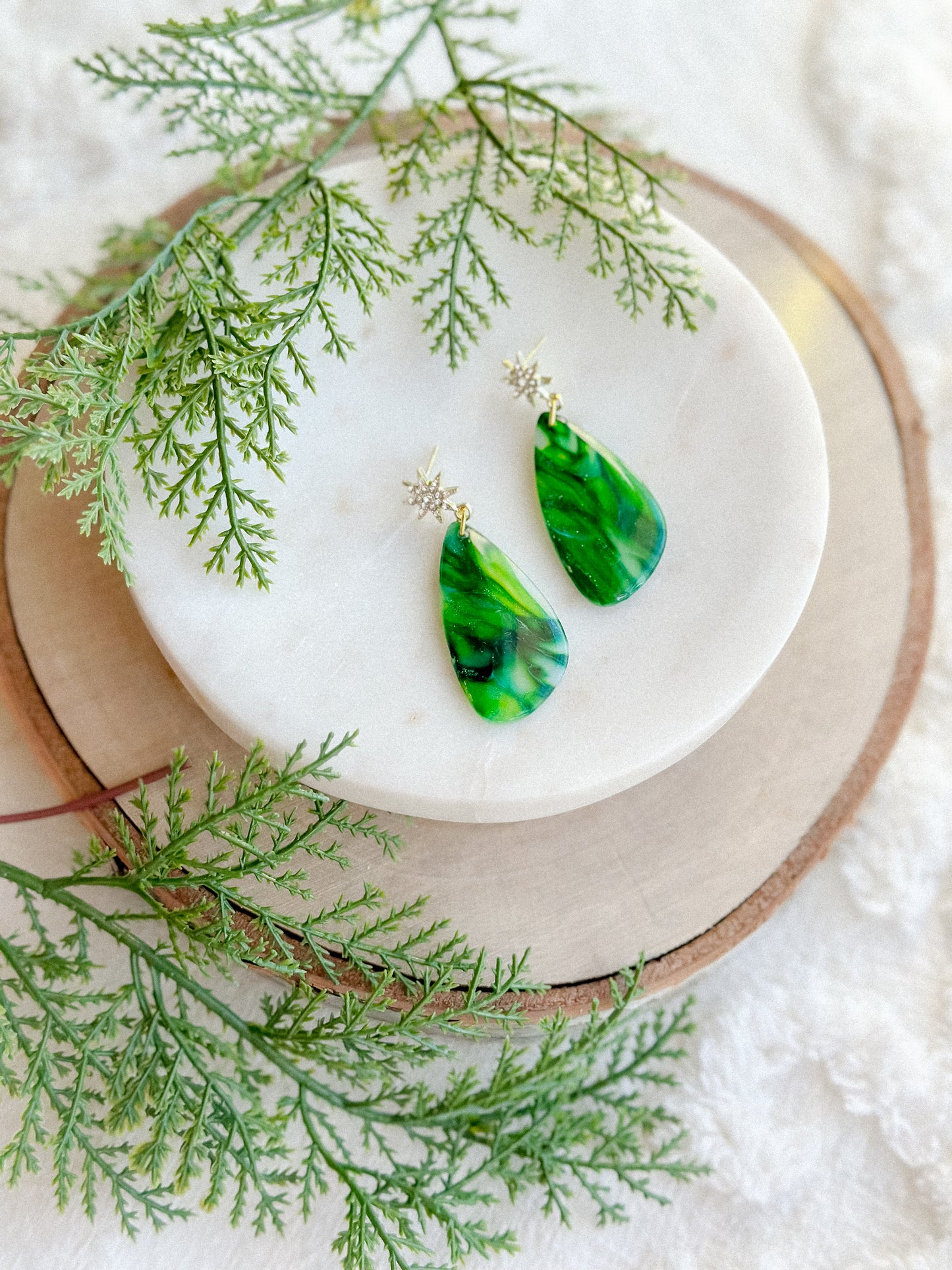 Wicked Emerald City Stained Glass Starbust Dangles