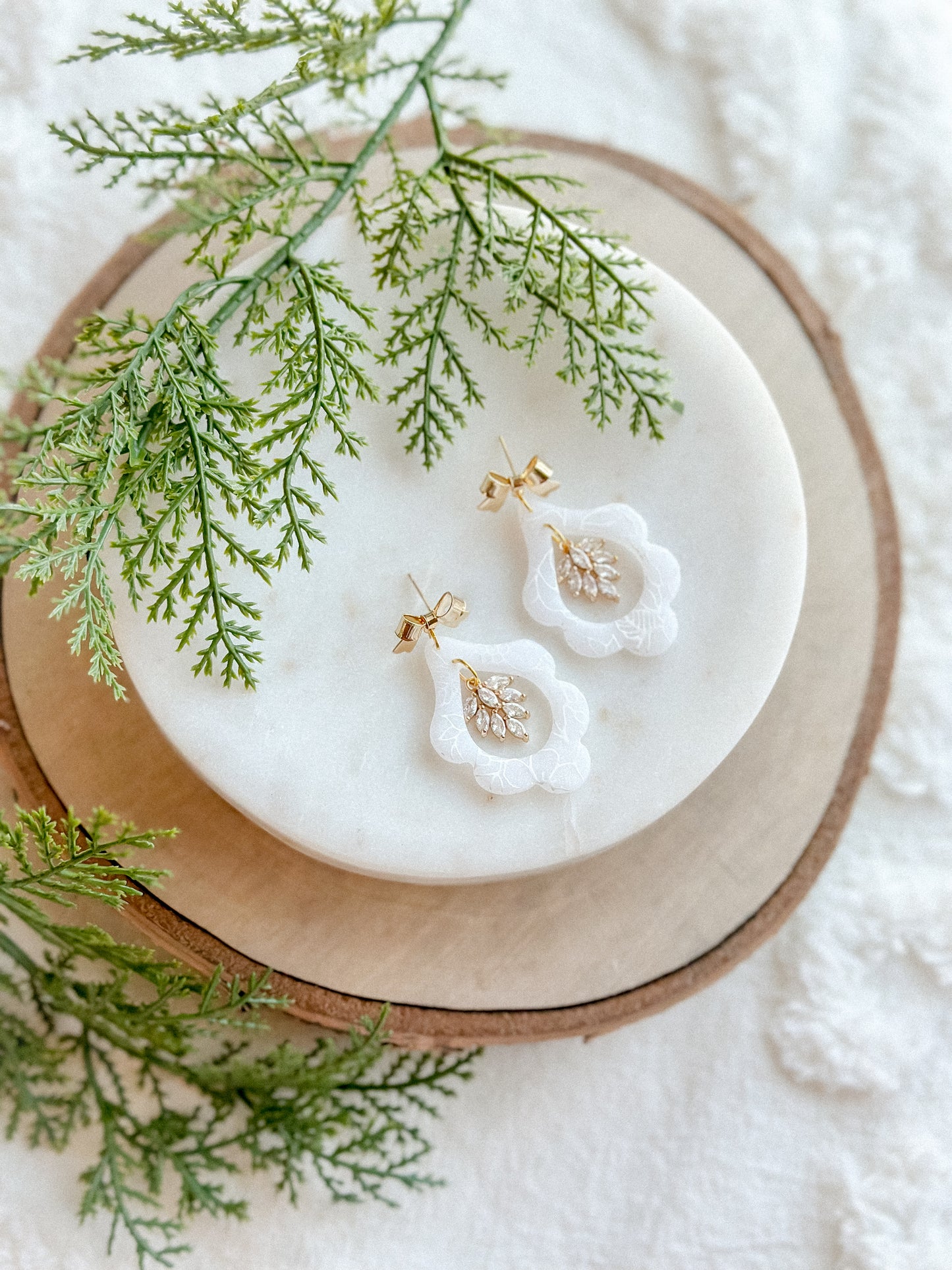 Floral Translucent Pearl Bow Dangles- Bridgerton Collection