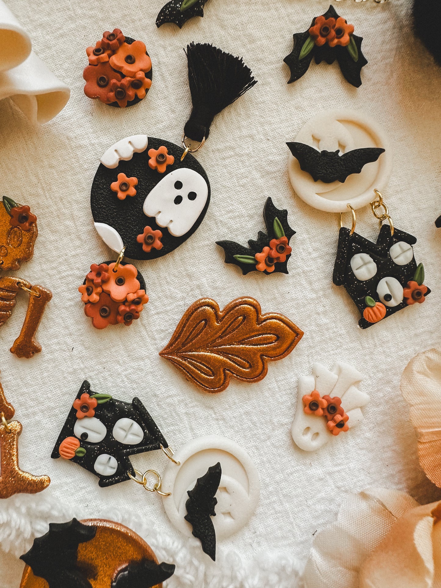 Copper Falling Leaves Studs