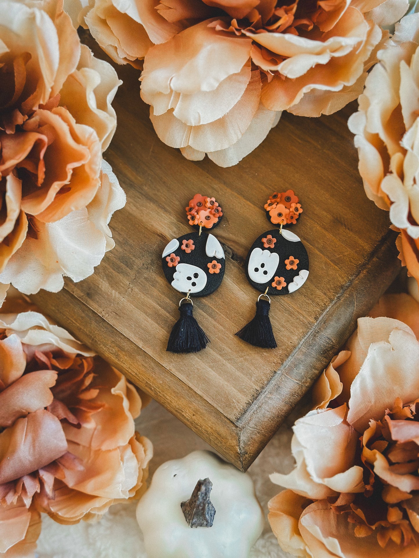Vintage Floral Cluster Ghostie Dangles