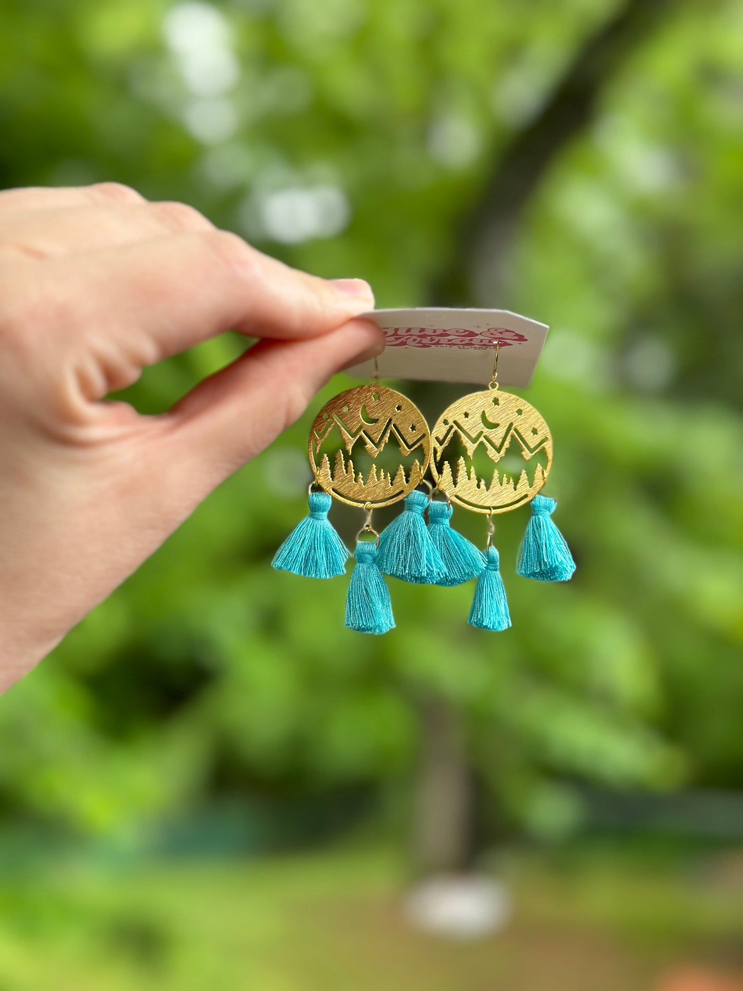 Mountain Scene Tassel Dangles