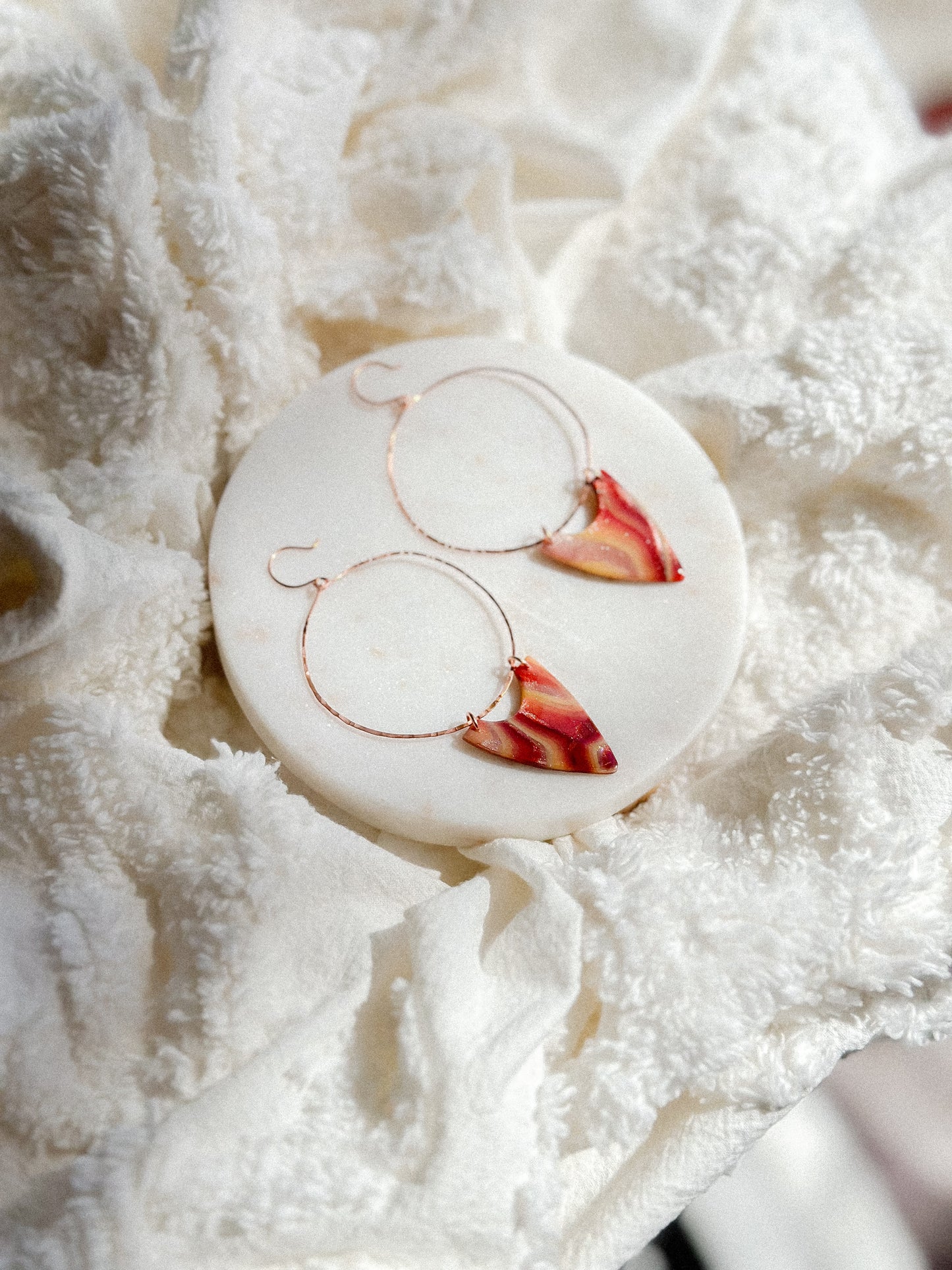 Arrakis Hammered Copper Hoop Earrings