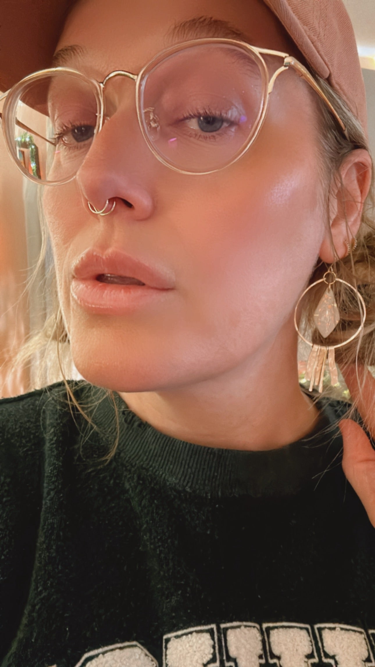 Minimal Gold or Silver Wire Wrapped Adjustable 2 Loop NOSE CUFF