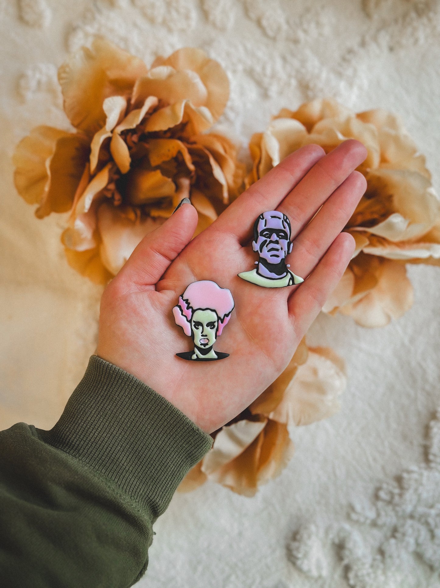Frankenstein + Bride Studs