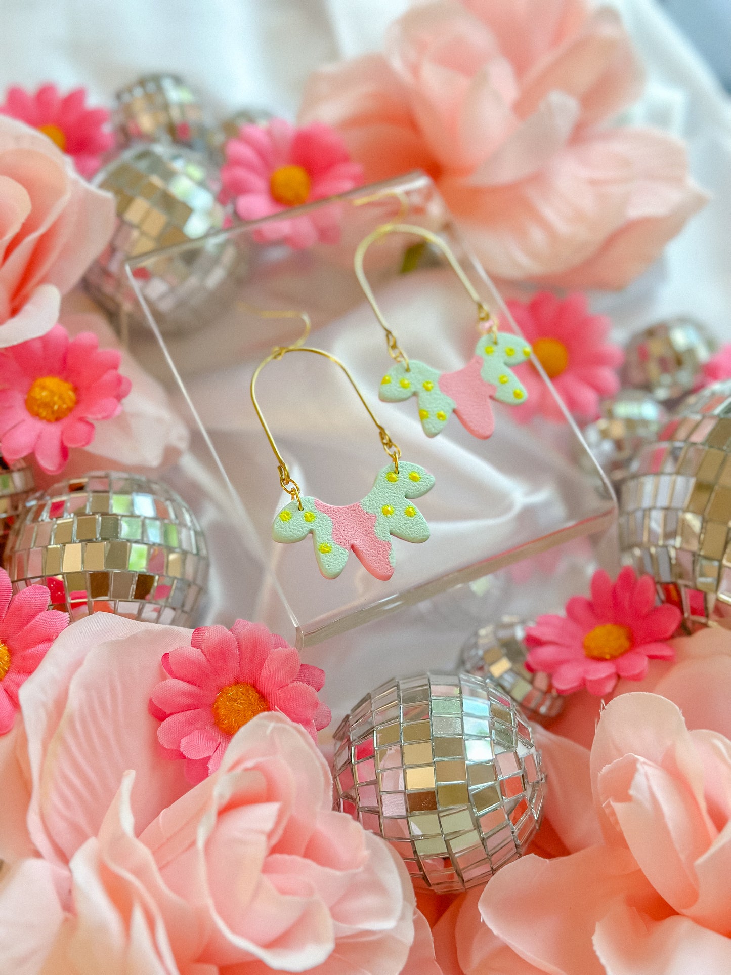 Kens Shirt Pink + Mint Arch Dangles