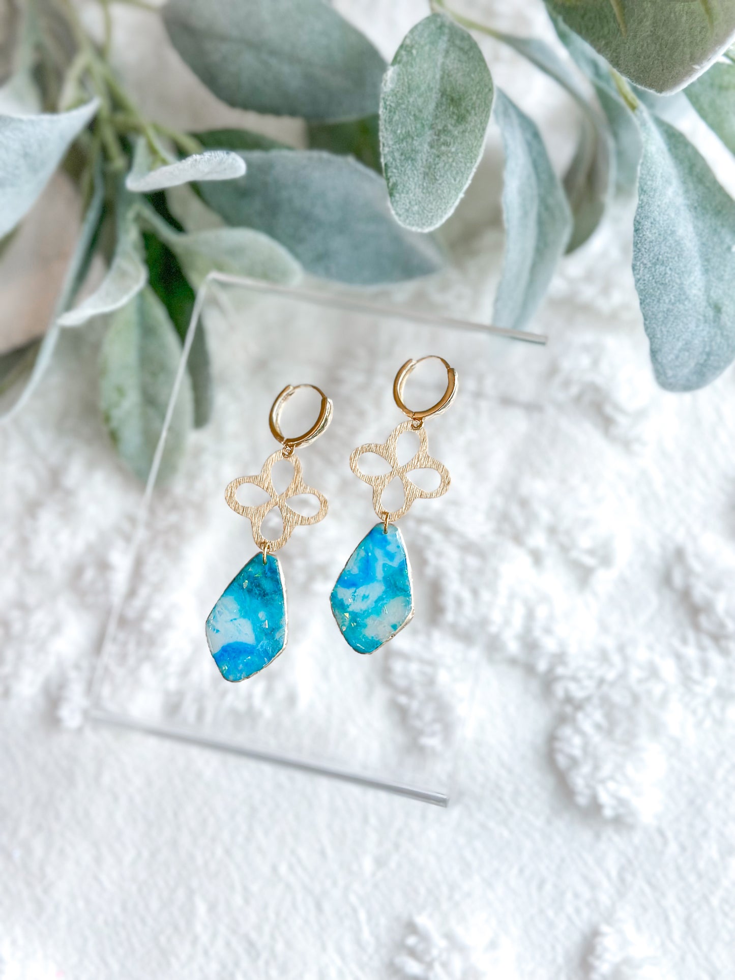 Sky Stained Glass Clover Huggies