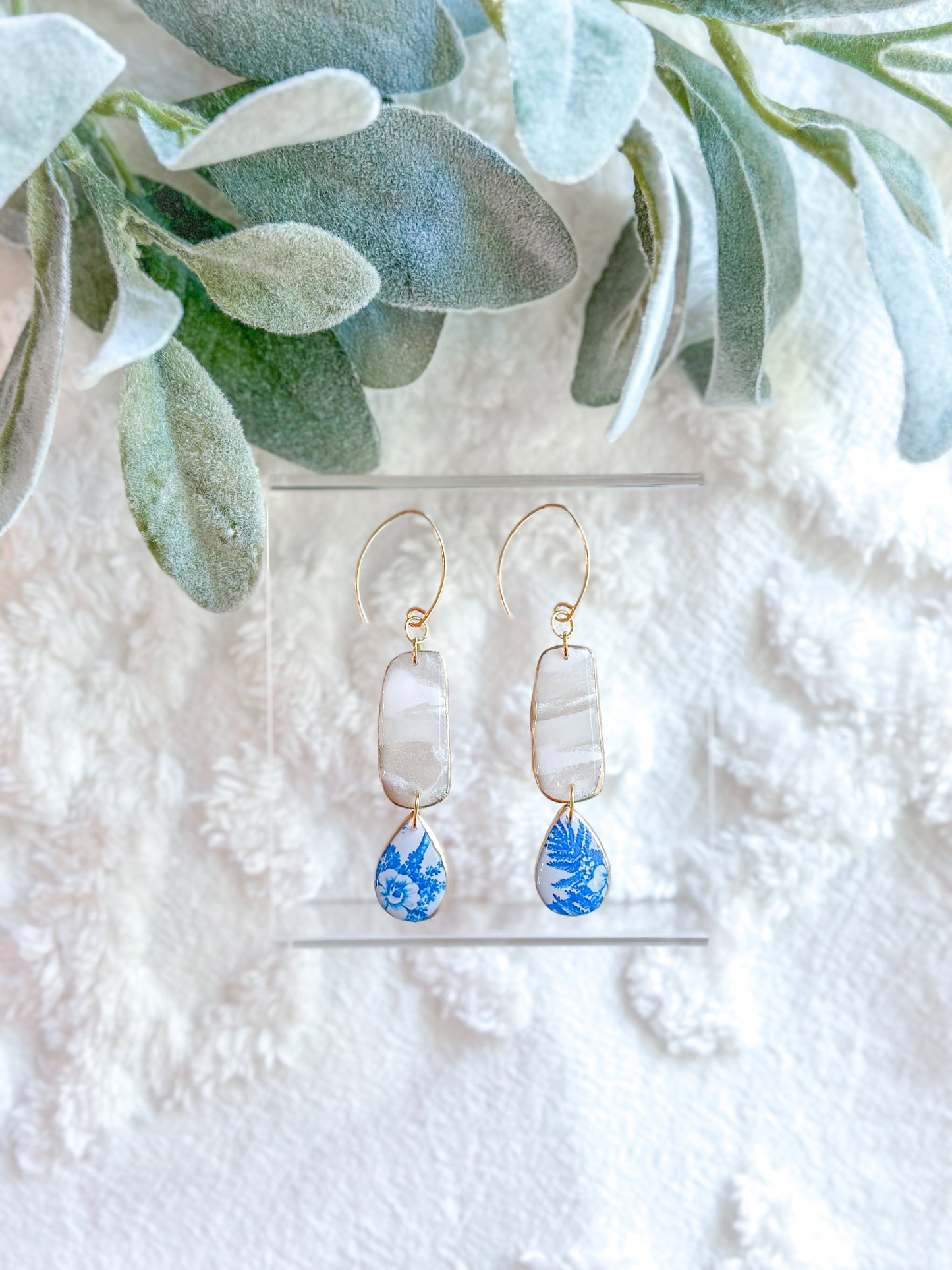 Pearl Mokume Gane + Chinoiserie Drops