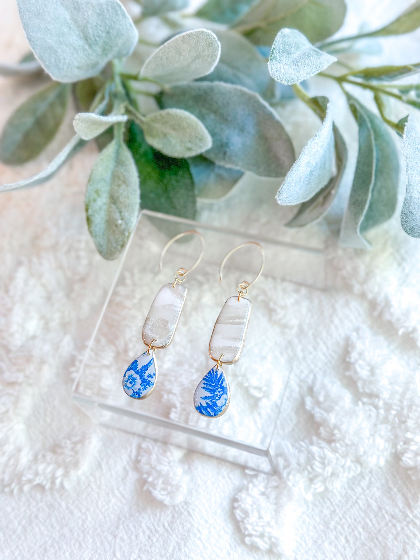 Pearl Mokume Gane + Chinoiserie Drops