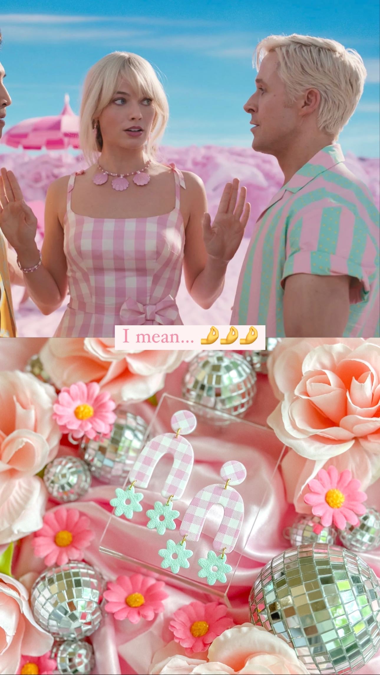 Pink Gingham Barbie Flower Arches