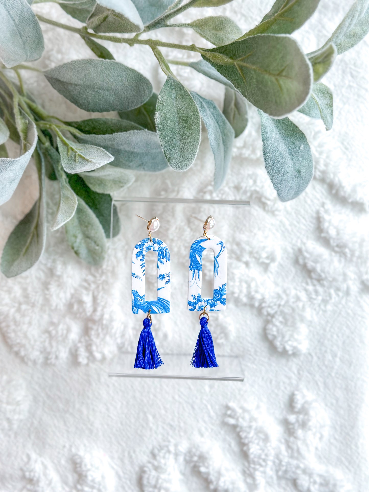 Chinoiserie + Pearl Topper Window Arches w/ Tassels