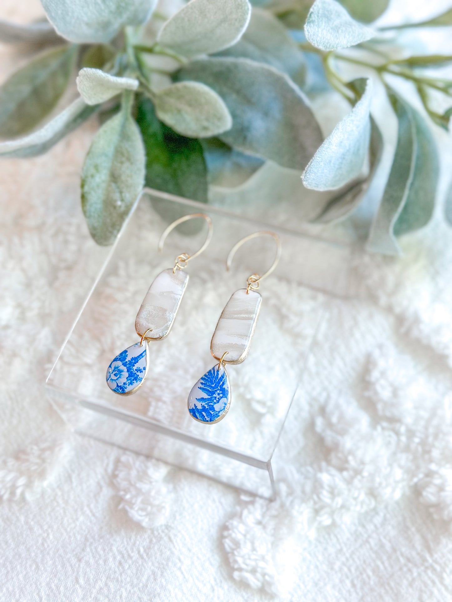 Pearl Mokume Gane + Chinoiserie Drops