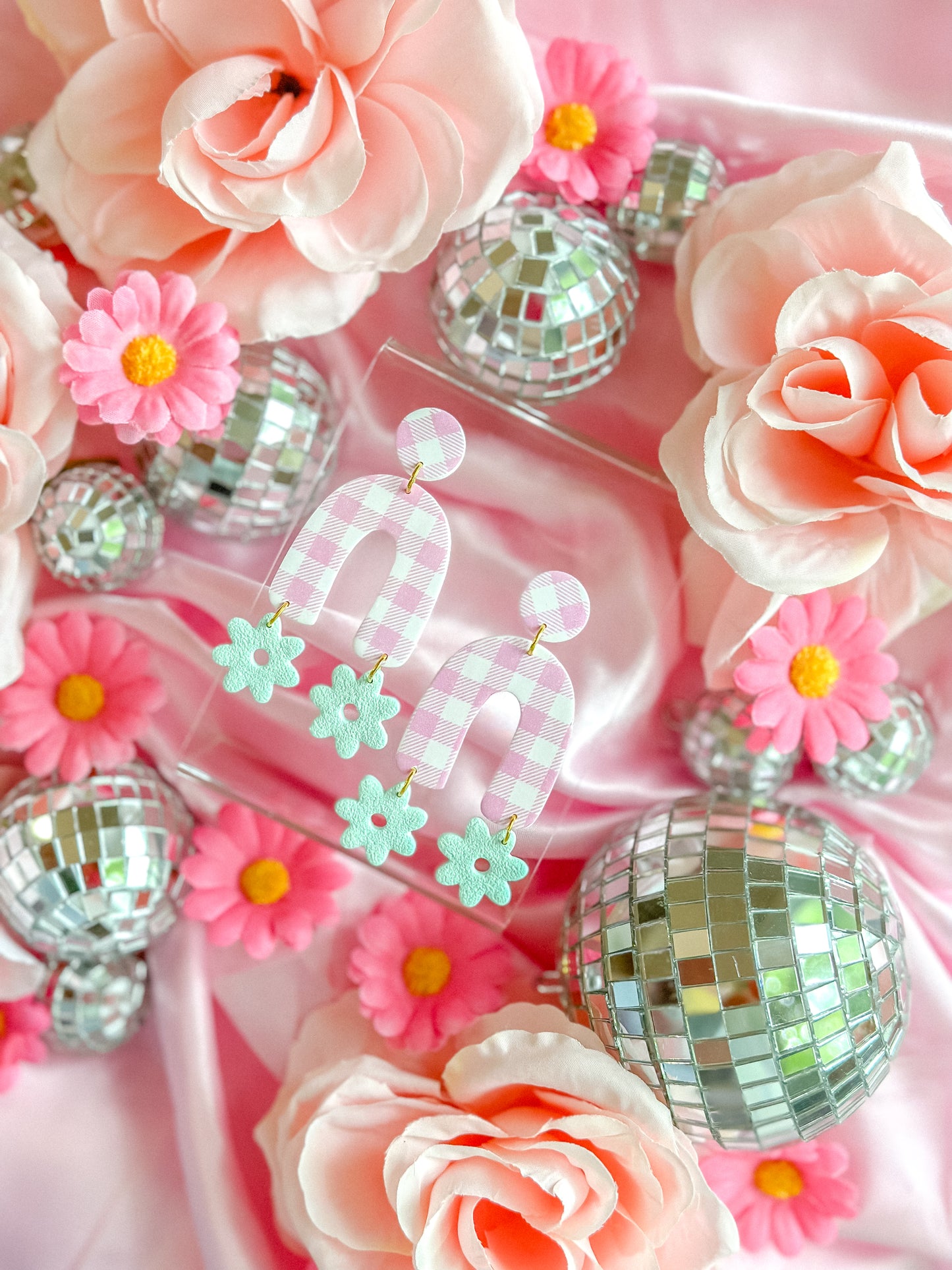 Pink Gingham Barbie Flower Arches
