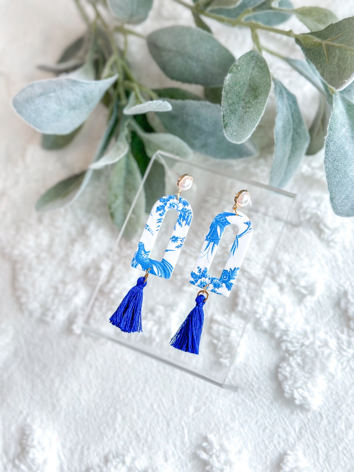 Chinoiserie + Pearl Topper Window Arches w/ Tassels