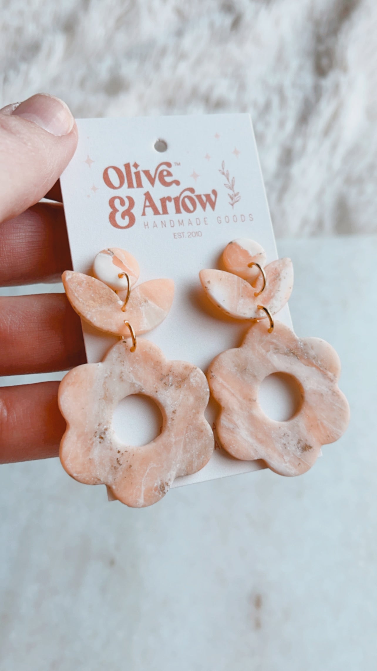 Coral Quartz Flower Dangles // Spring Collection