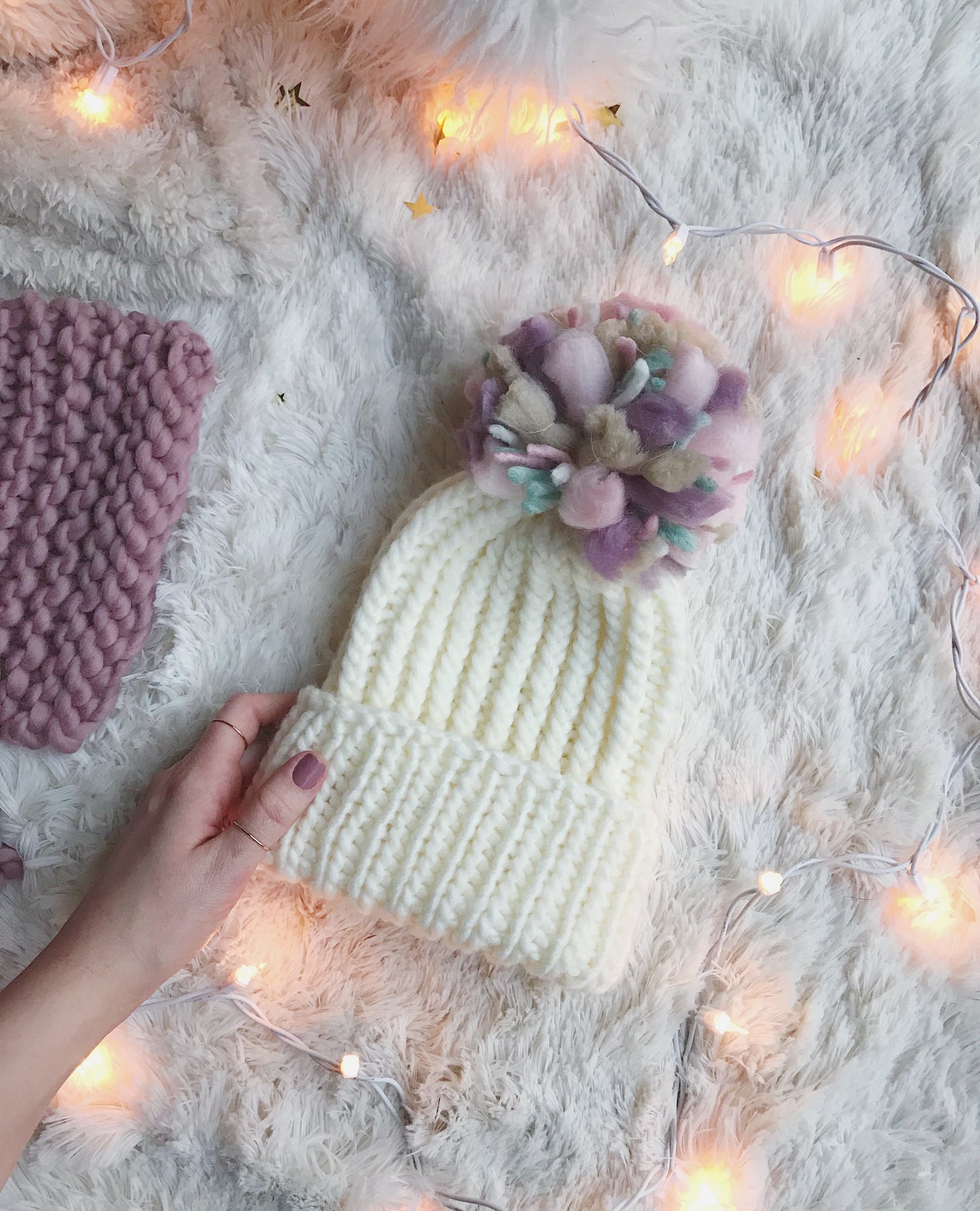 Knitting Pattern Adult Knitted Hat Ribbed Foldover Beanie // The Camden