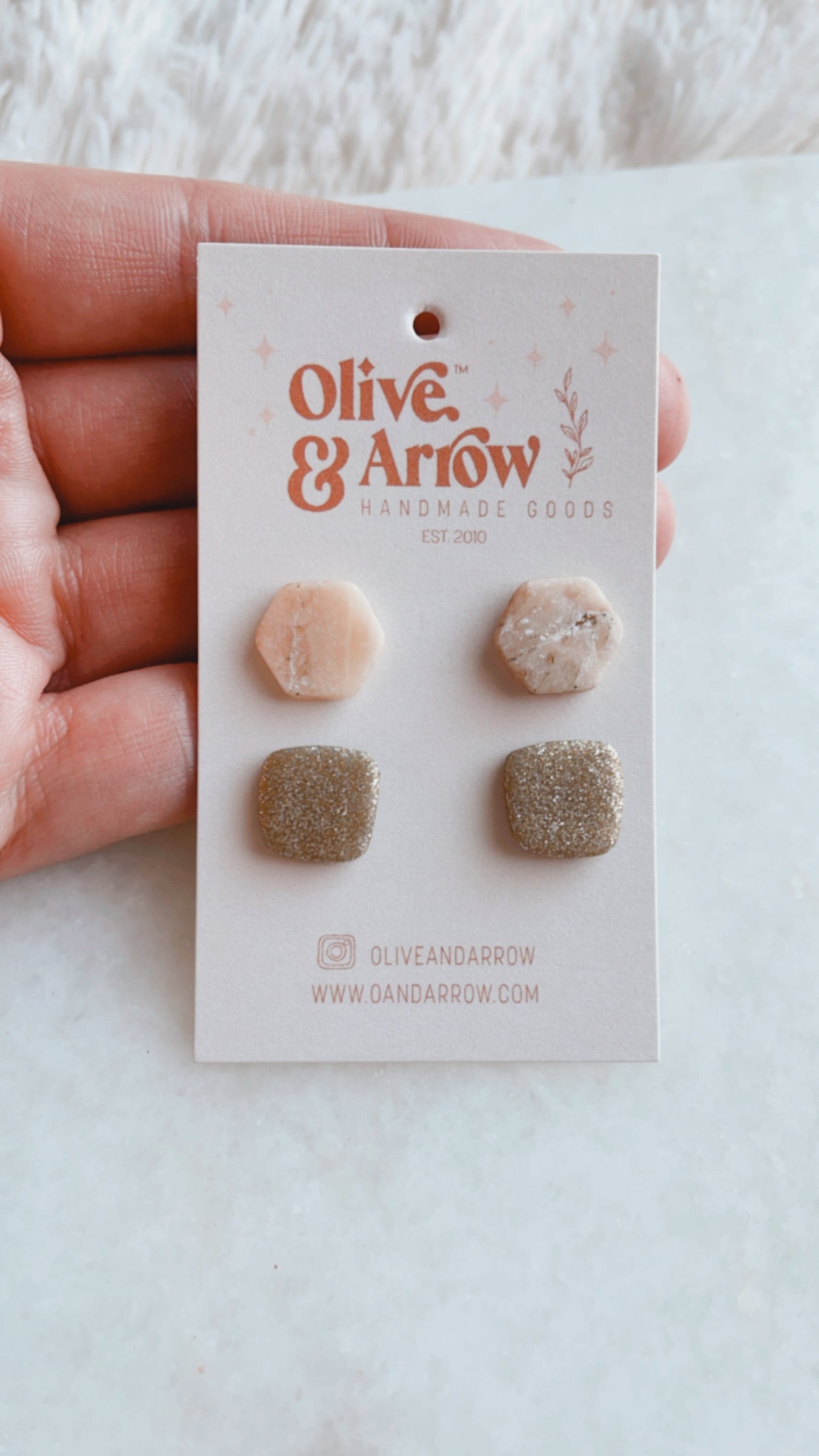 Quartz + Gold Glitter Stud Pack // Spring Collection