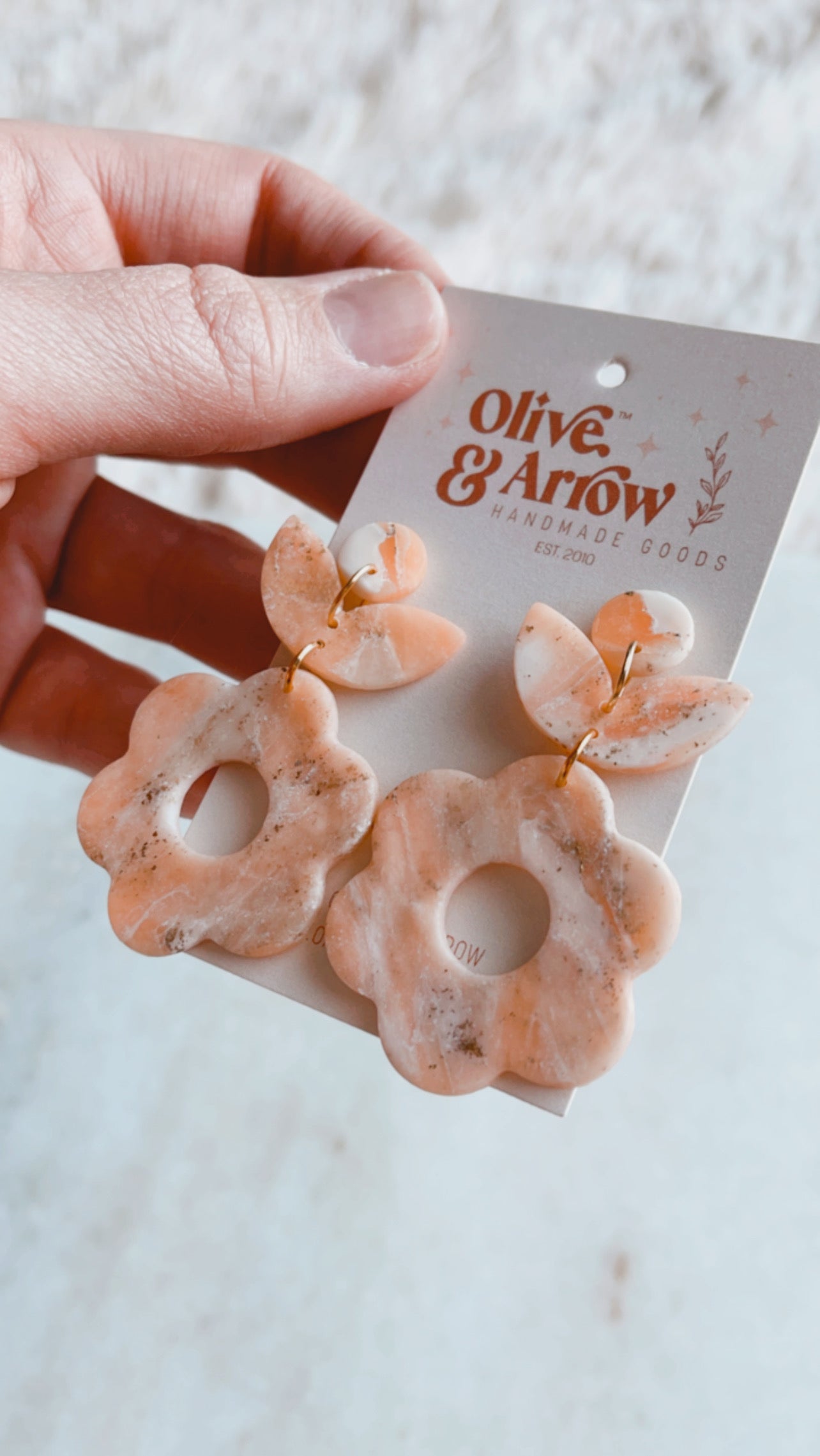 Coral Quartz Flower Dangles // Spring Collection