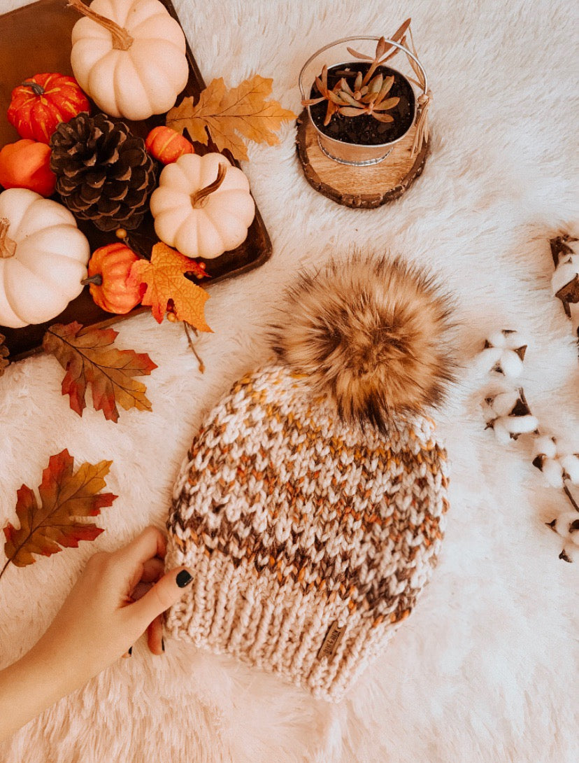Easy Knitting Pattern Adult Knit Hat Beanie Fair Isle Knitting // The Hallowell